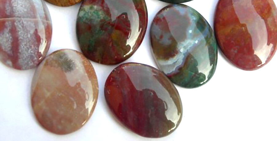 Natural Ocean Jasper Palm Stone Rock Crystal Healing Reiki Polished Worry Stone