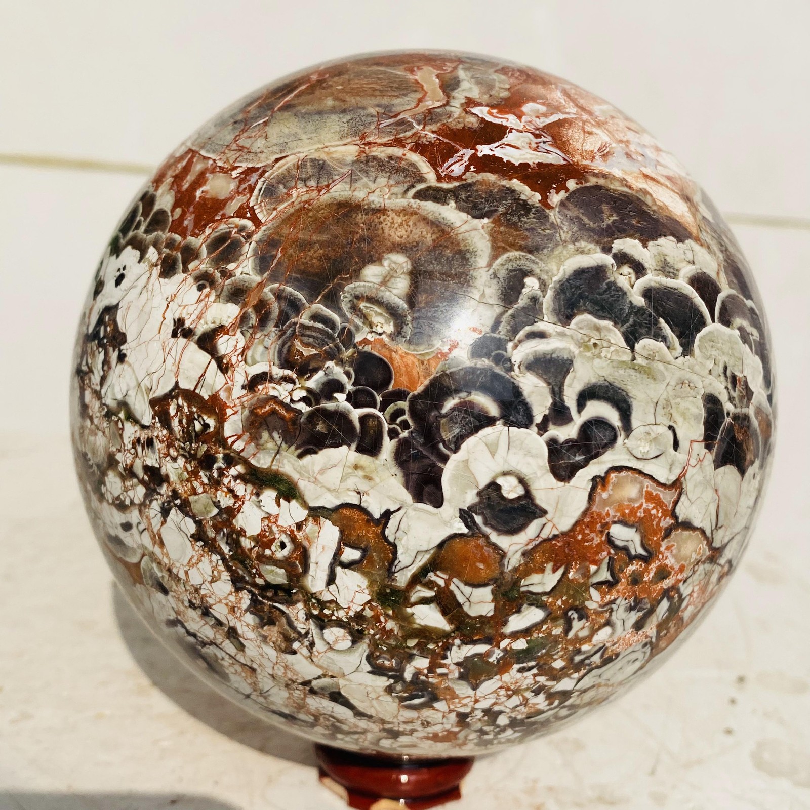 Natural Money agate Crystal Sphere Polishing ball Healing 1760g