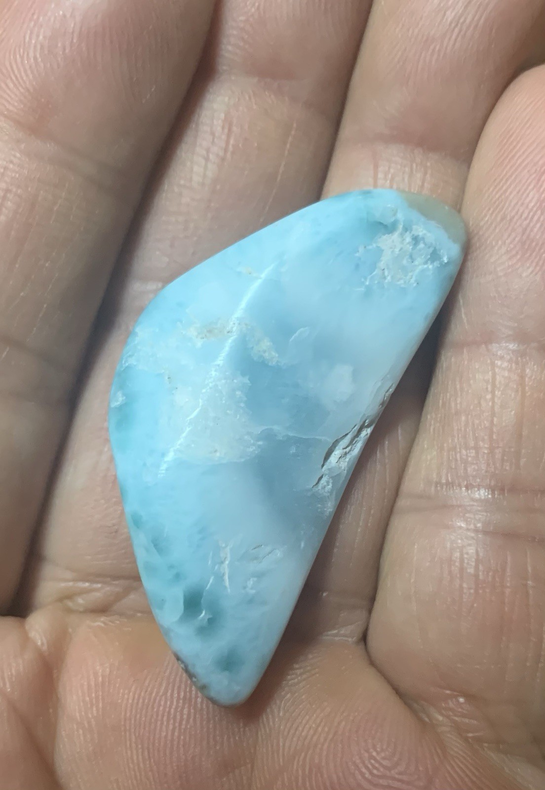 1 Piece A+ Natural Larimar Polished Tumble Stone 17.9 Grams