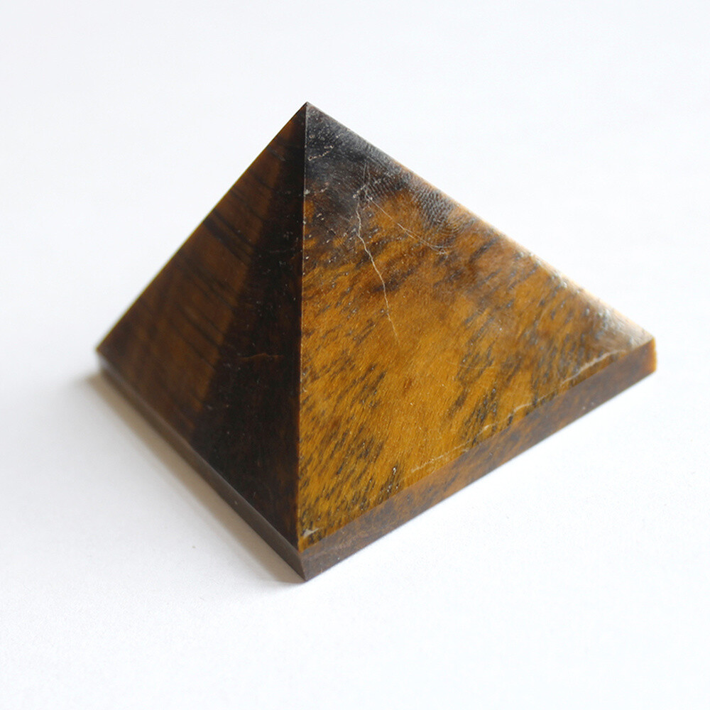 3~5cm Egyptian Pyramid Tiger’s Eye Crystal Triangle Cone Reiki Healing Stone
