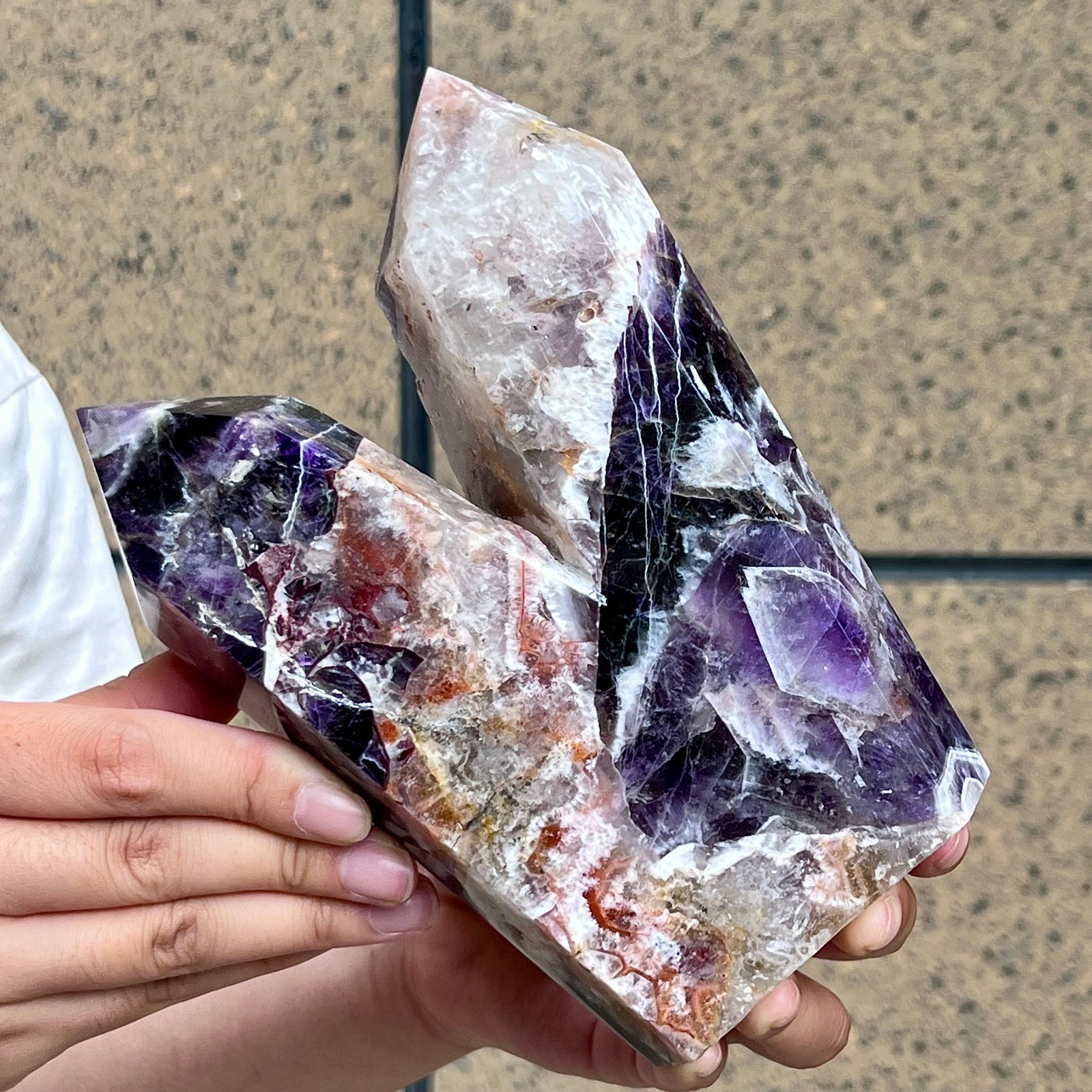 Natural Double Terminated Amethyst Crystal Point Purple Healing Stone 2.86 lb