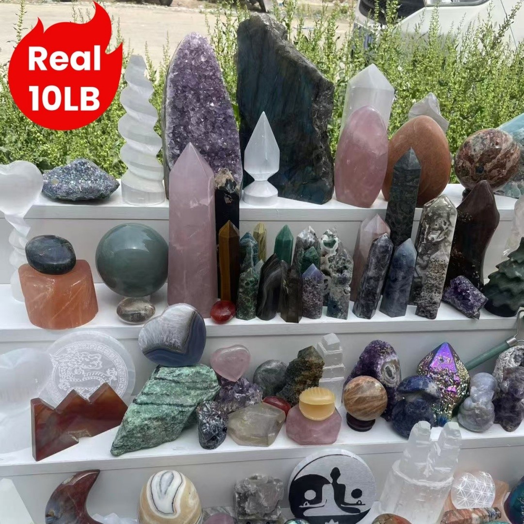 10LB Natural Crystal Bulk Lot Mixed Stones Rough Crystals Wholesale USA