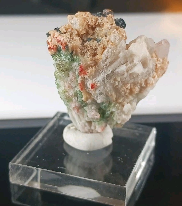 69.3ct Bicolor Tourmaline Crystal Spray, Quartz Crystals & Albite, Cruzeiro Mine