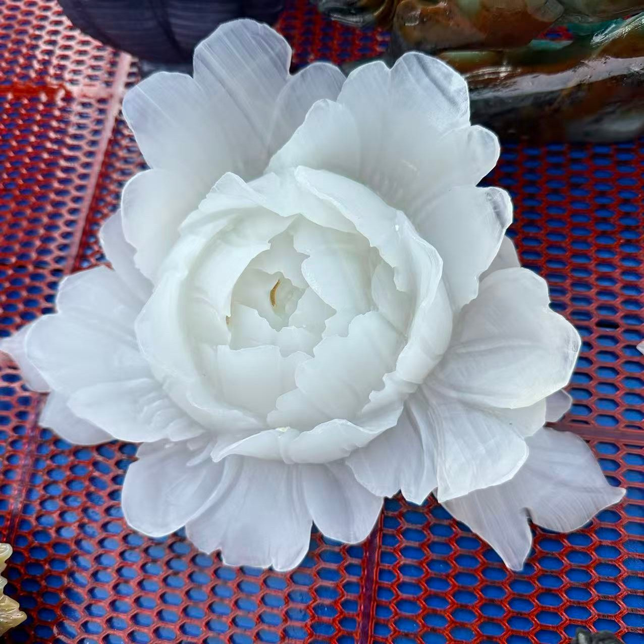 1pc Natural White Quartz Carved Flower Skull Crystal Reiki Healing Decor Gift