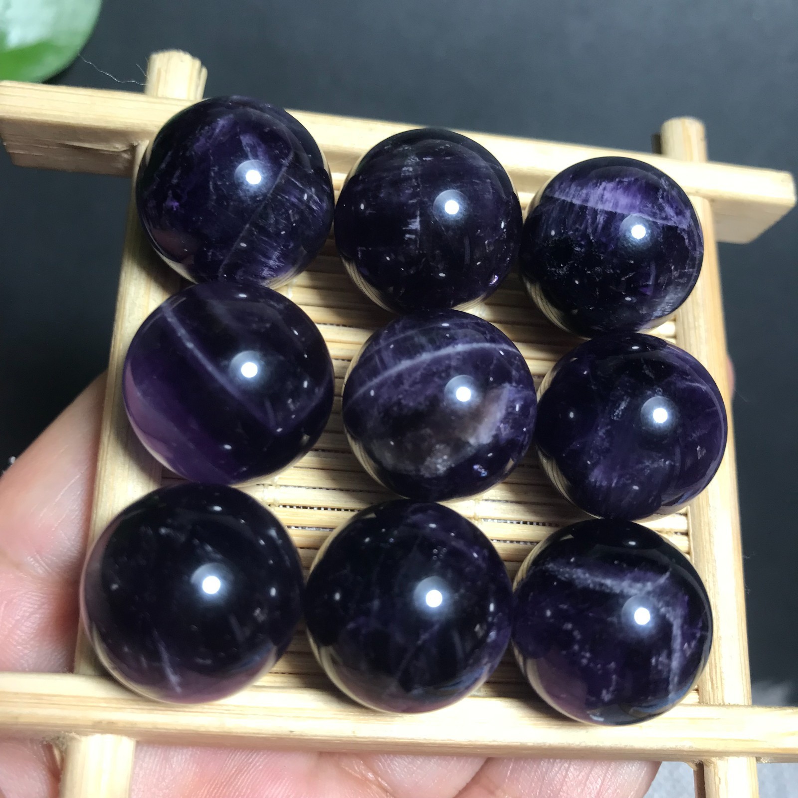 100pcs 14mm Natural Dreamy Amethyst Sphere Quartz Crystal Ball