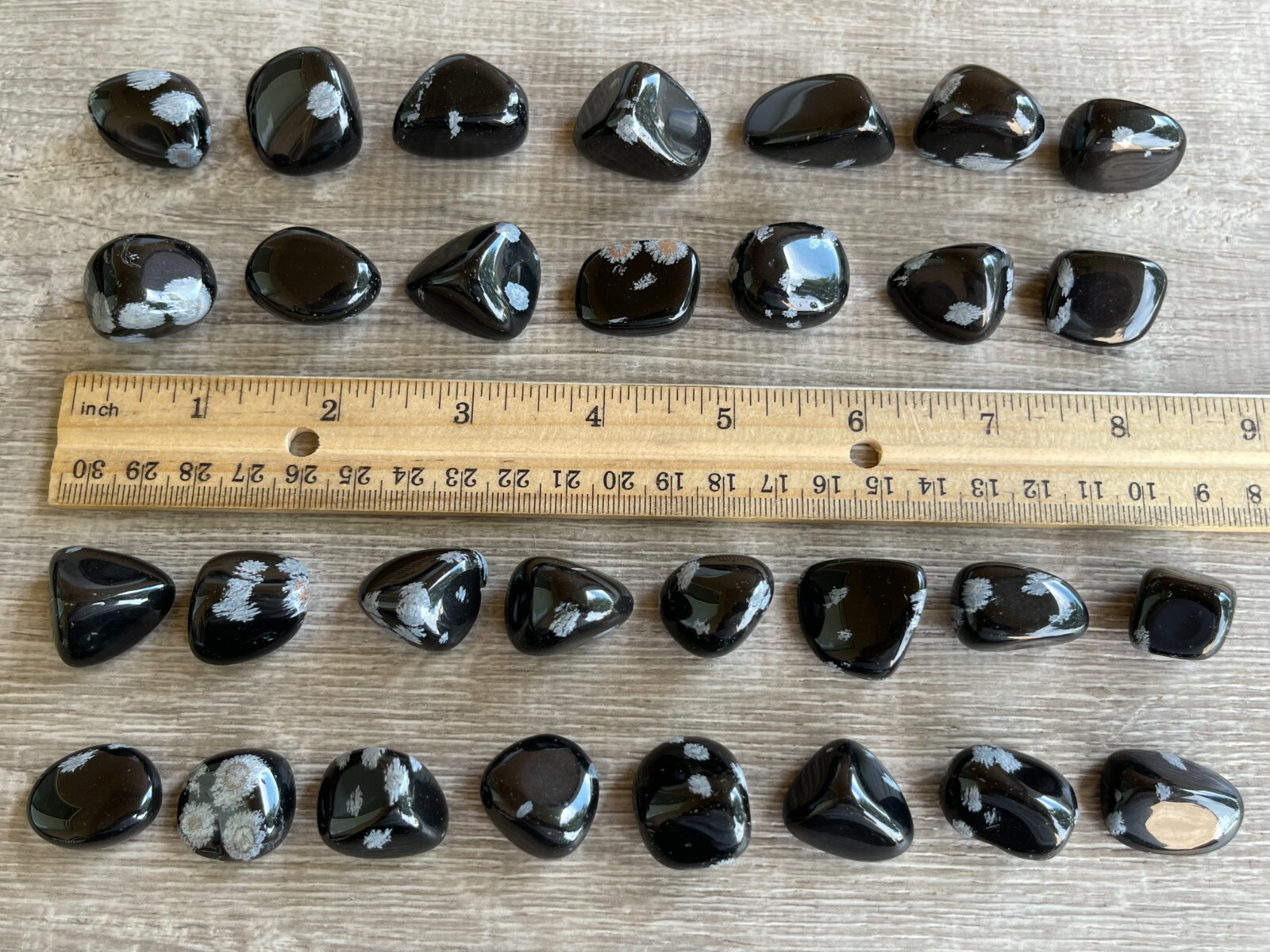 Grade A++ Snowflake Obsidian Tumbled Stones, 0.75″-1″ Polished Stone, Bulk Lot