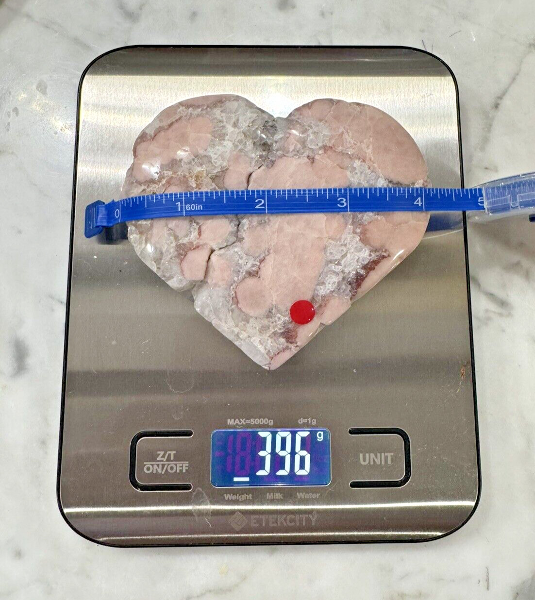 Pink Amethyst Heart w/ Stand