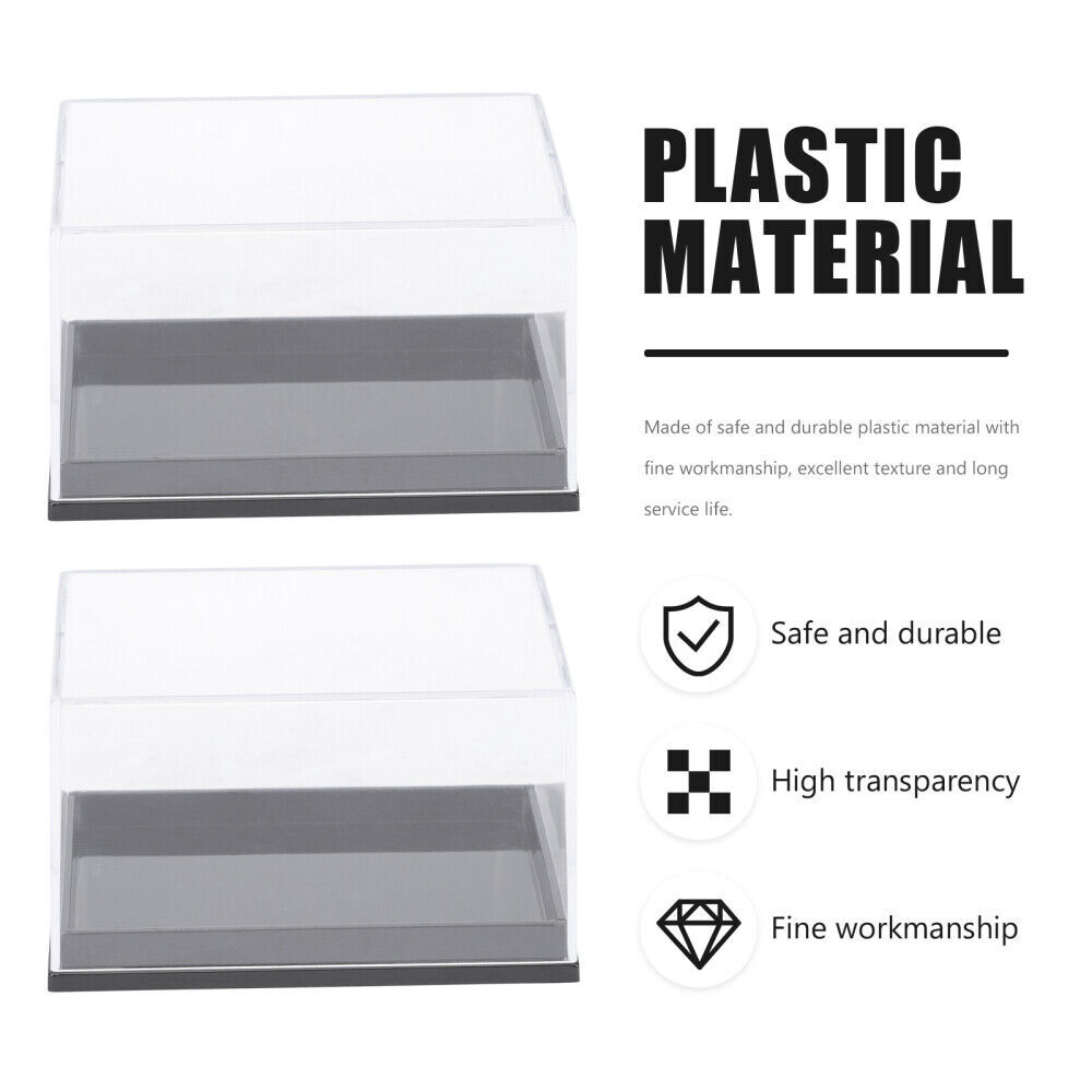 6Pcs Plastic Transparent Boxes Showing Boxes Mineral Specimen Box for Shop Home