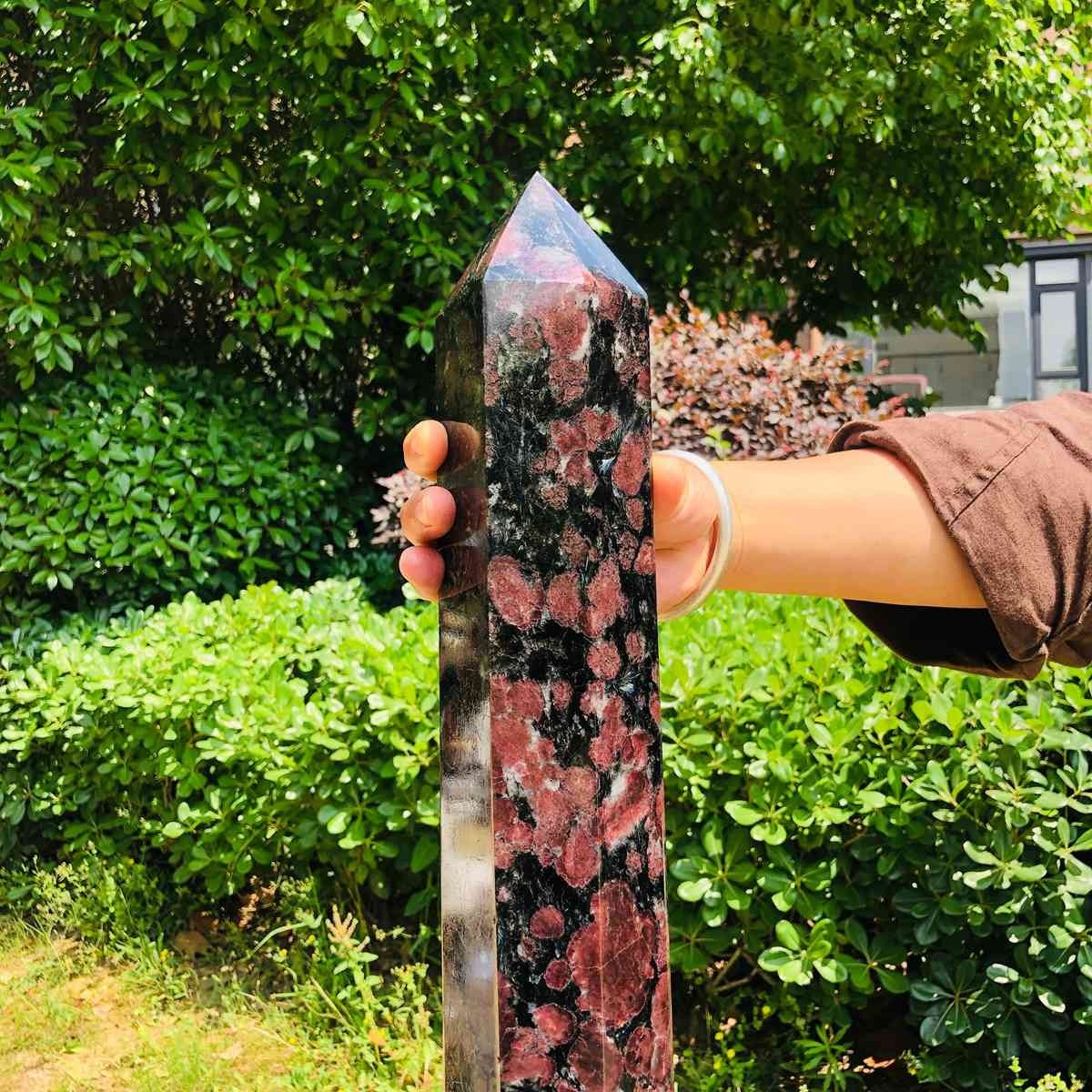 16.39LB Natural Fireworks and stone Polished Crystal Tower/point healing