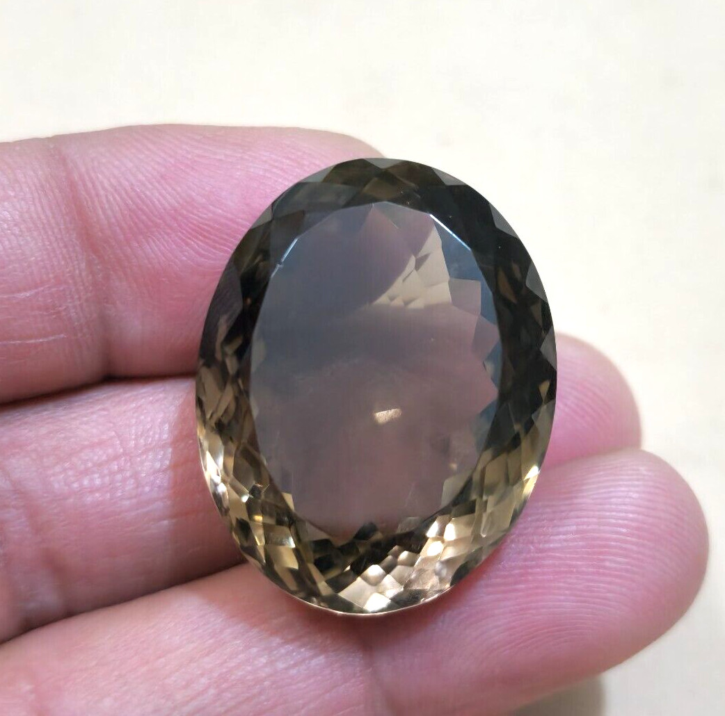 Stunning Size Smoky Quartz Faceted Oval Shape 83 Crt Loose Gemstone For Jewelry
