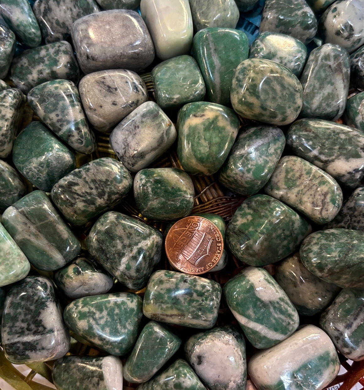 1 Piece Tumbled Rich Jade Average Size 12 Grams