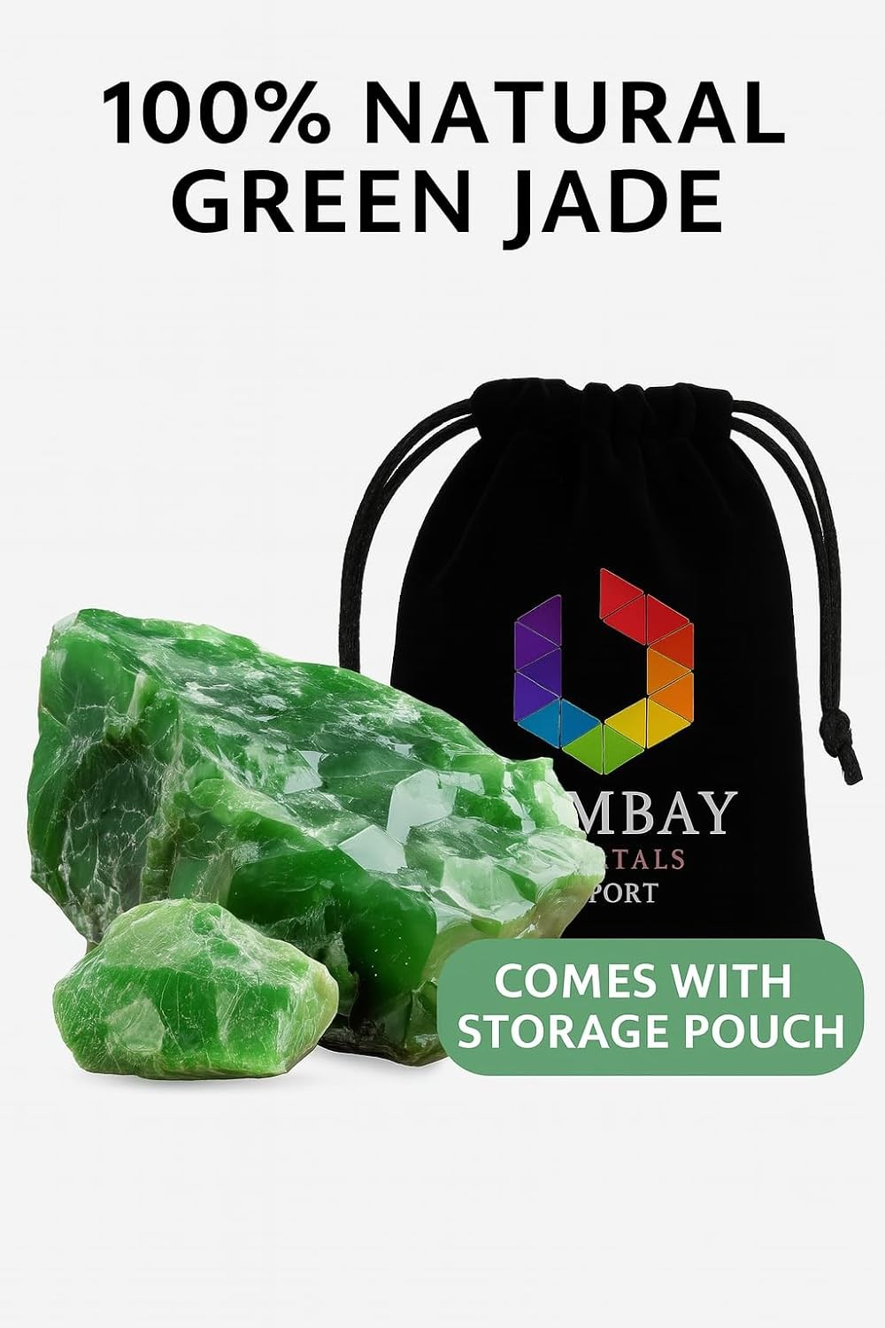 Natural Raw Green Jade Stone – 1 Pc (3–5 cm) for Crafts & Décor