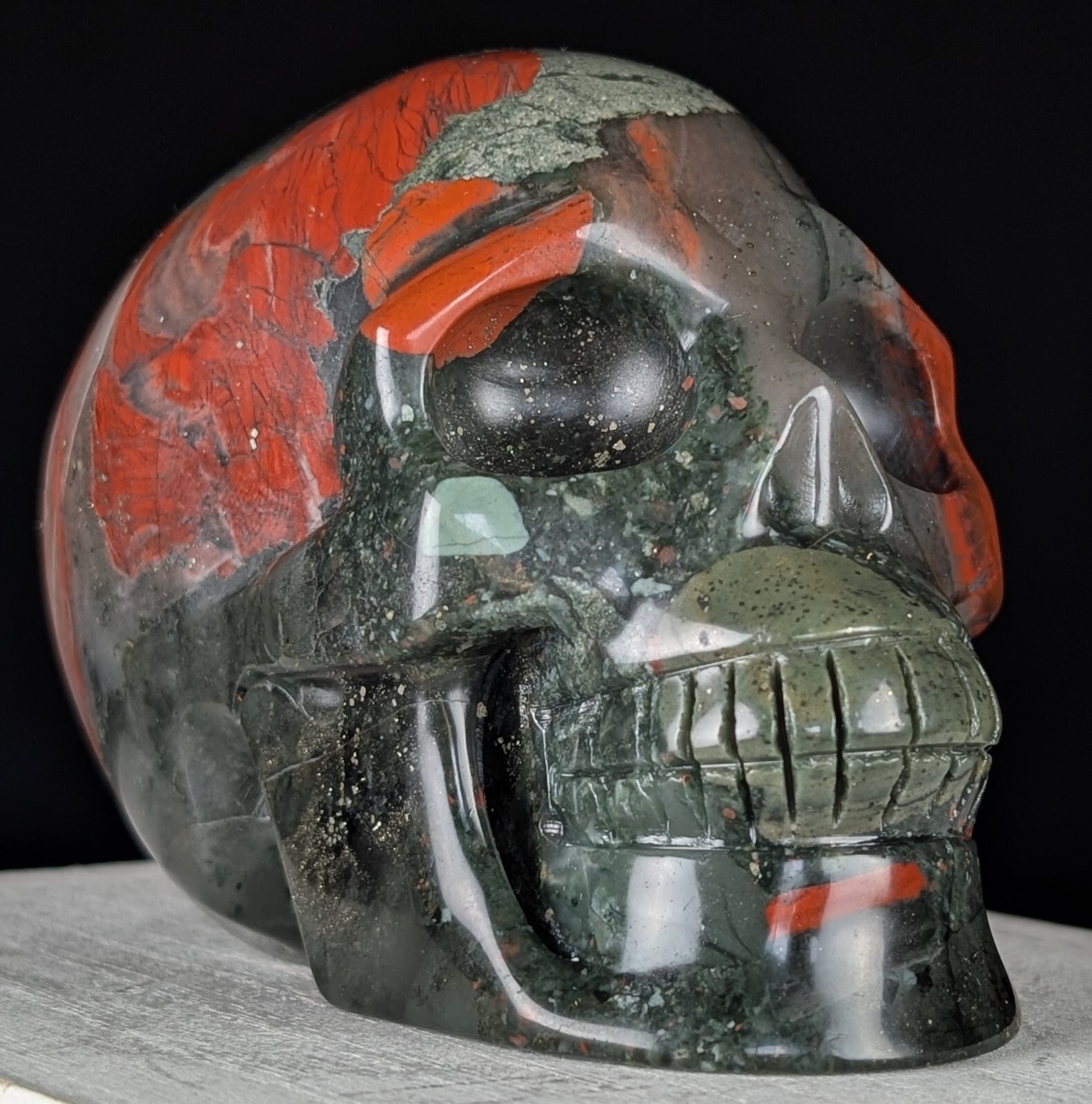 Bloodstone Skull Carving Crystal Big Large Gemstone Chakra