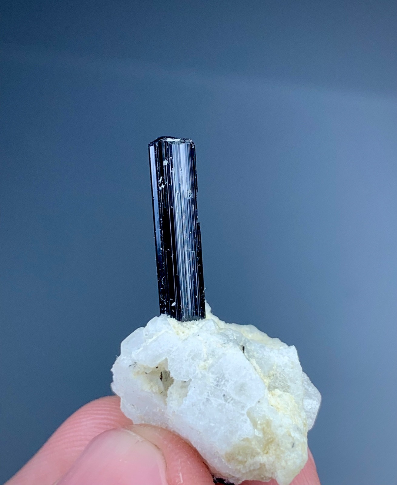 Natural Black Tourmaline With Quartz Crystal Specimen From Pakistan (25 carats )