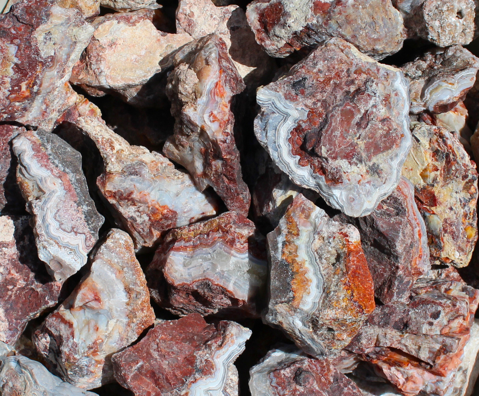 Mexican Lace Agate – Rough Rocks for Tumbling from Mexico – Bulk Wholesale