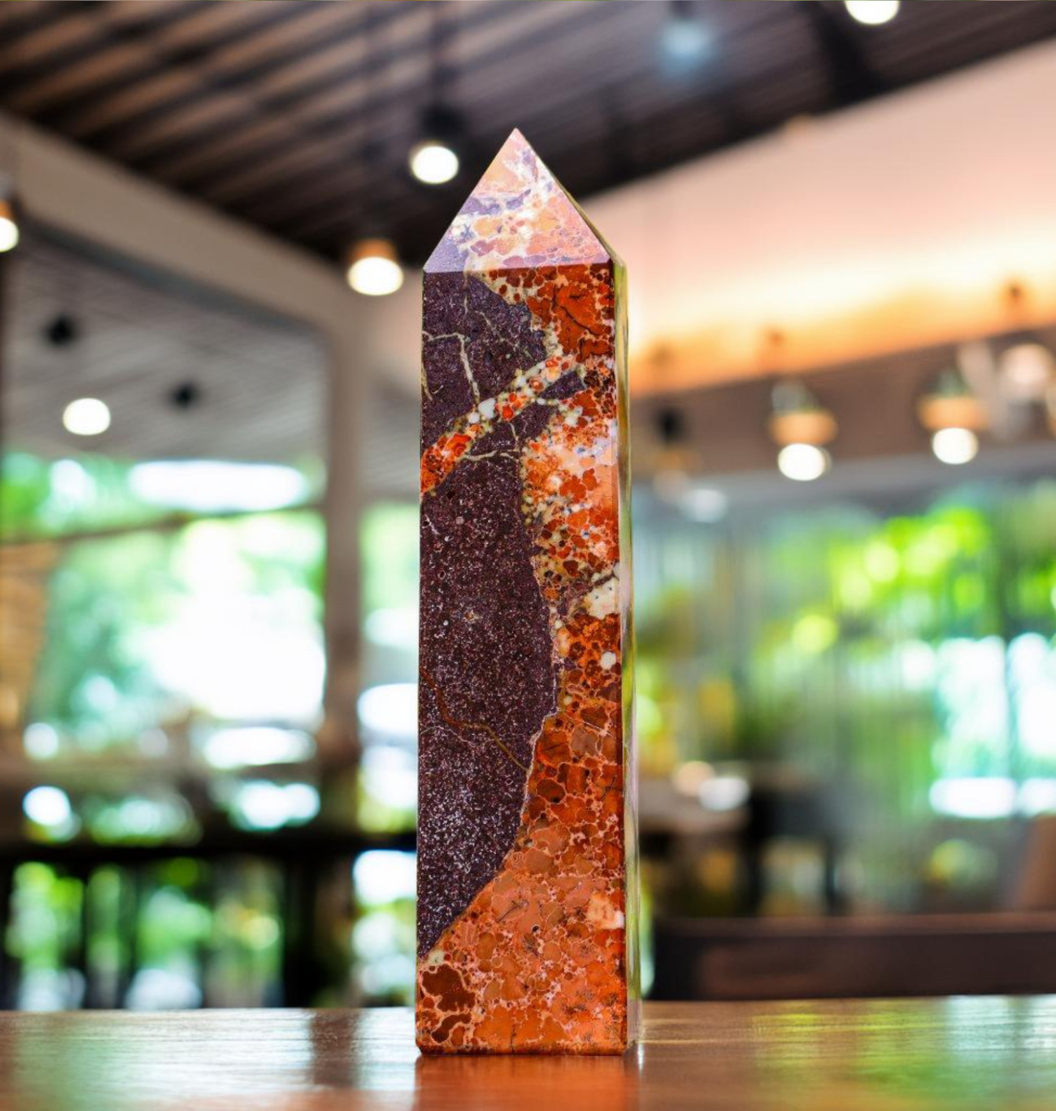 2.2LB! 205X50MM 4 Faceted Cobra Jasper Tower Natural Healing Crystal Stone