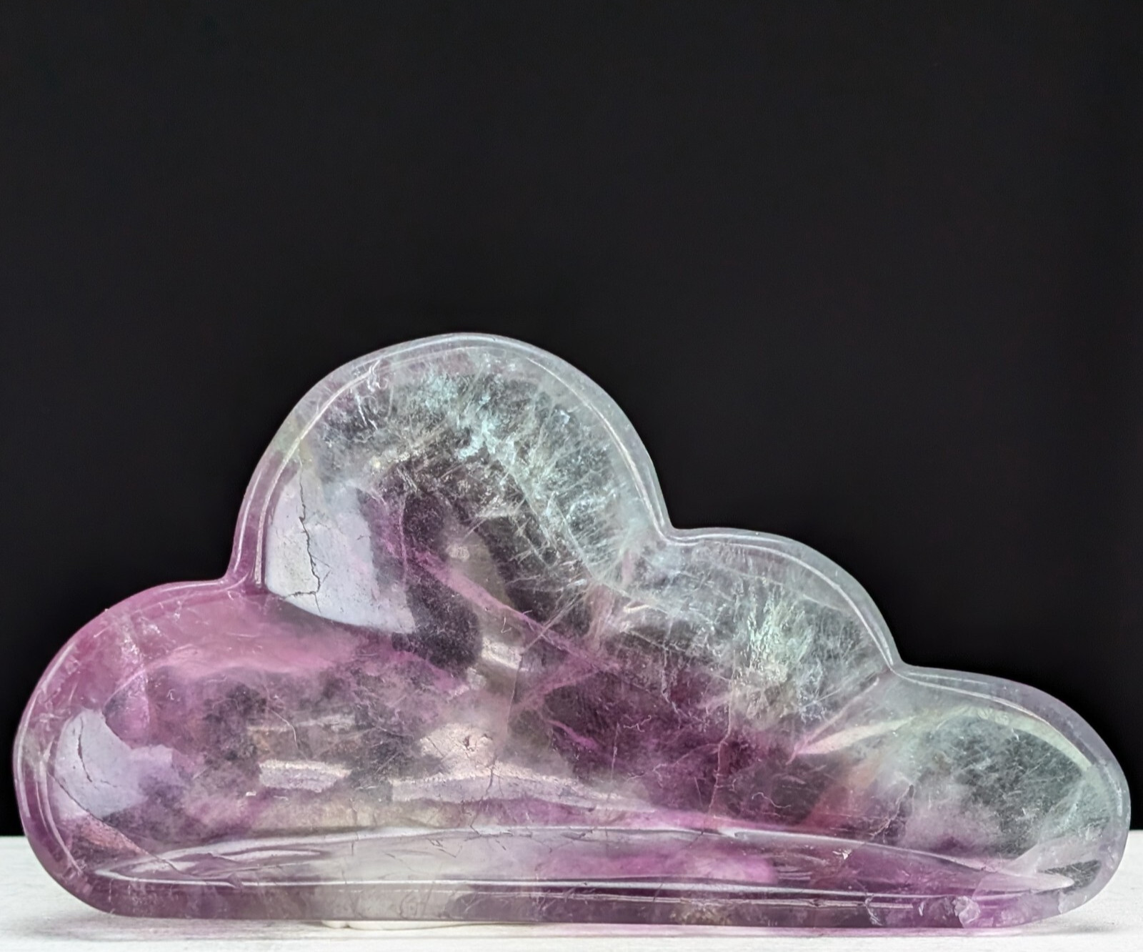 Fluorite Bowl Carving Cloud Crystal Chakra Gemstone Reiki