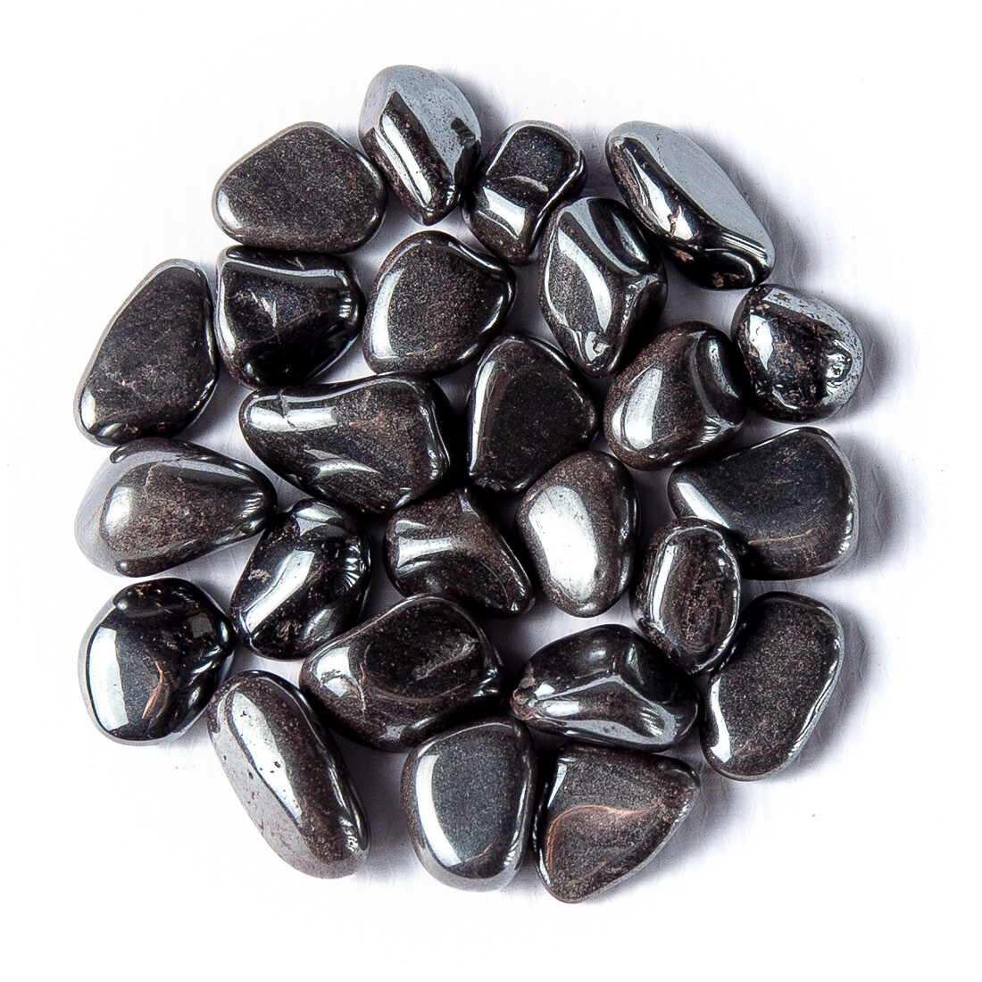 1/2 lb Tumbled Hematite Gemstone Crystals 20-30 Stones Silver Gem Rock Specimens
