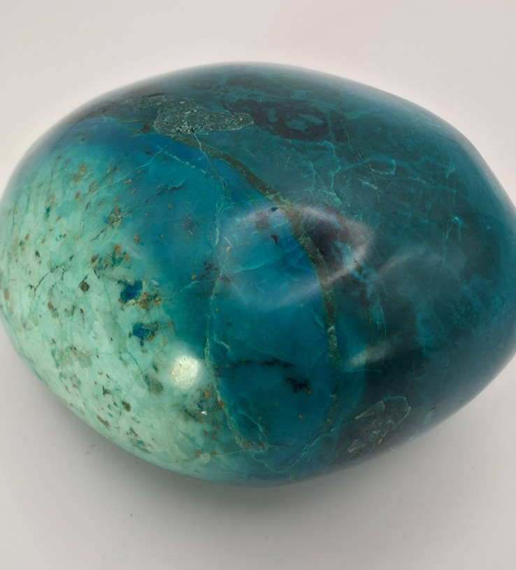 Natural Chrysocolla Palm Stone, Peru