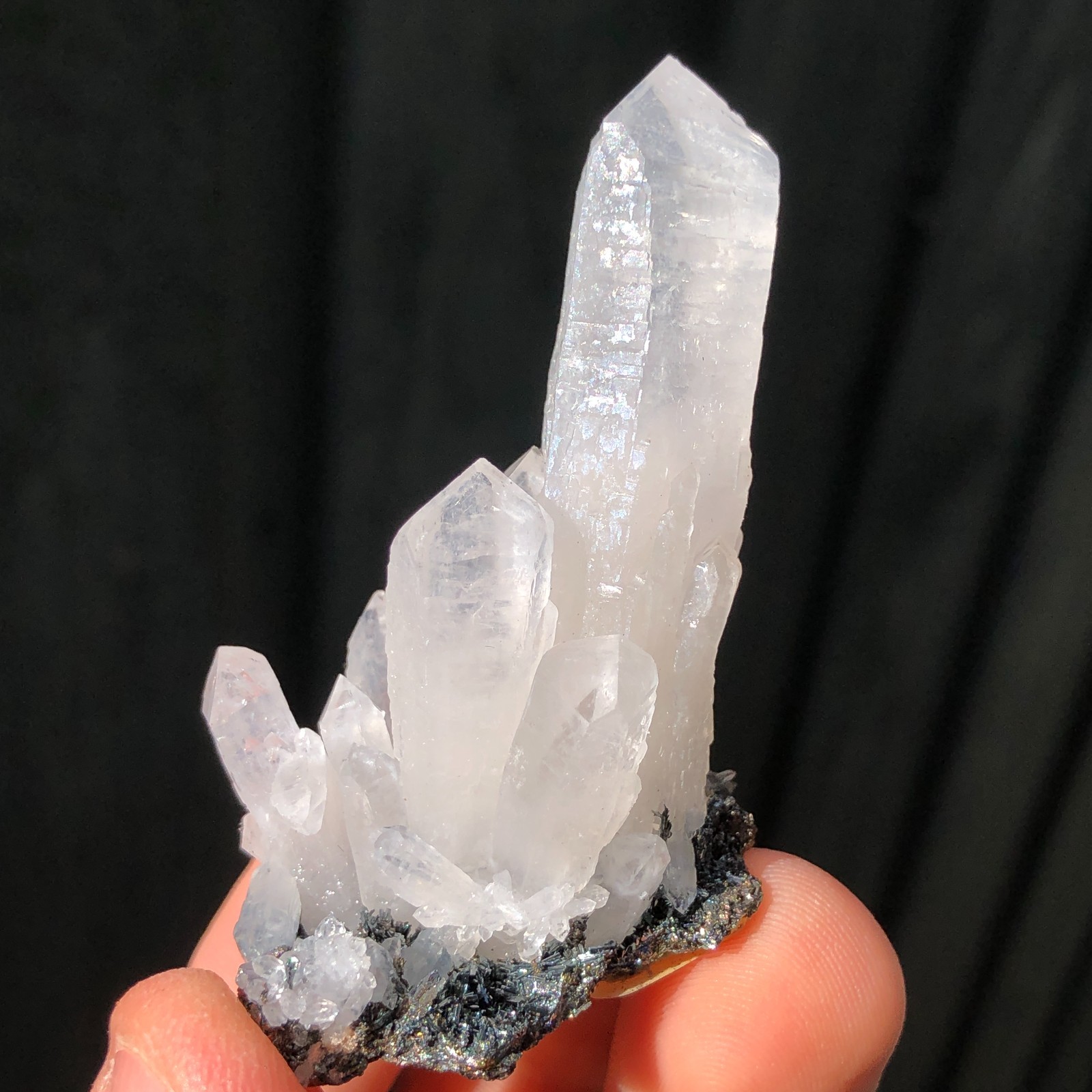 5.9cm Quartz Crystal Cluster with Unknown from Cavnic Mine, Romania