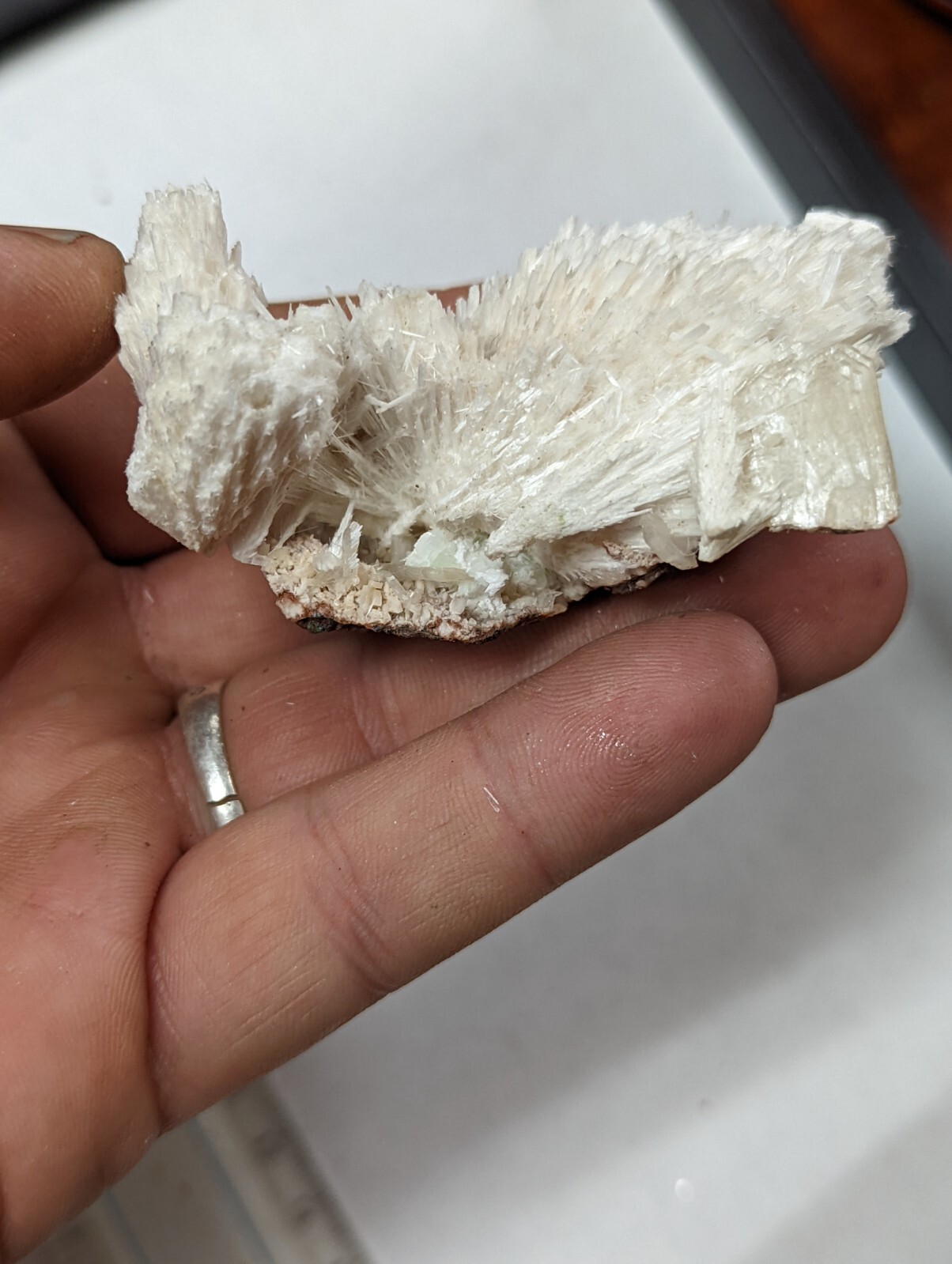 Large Scolecite Spray Crystal Cluster w Stilbite Specimen