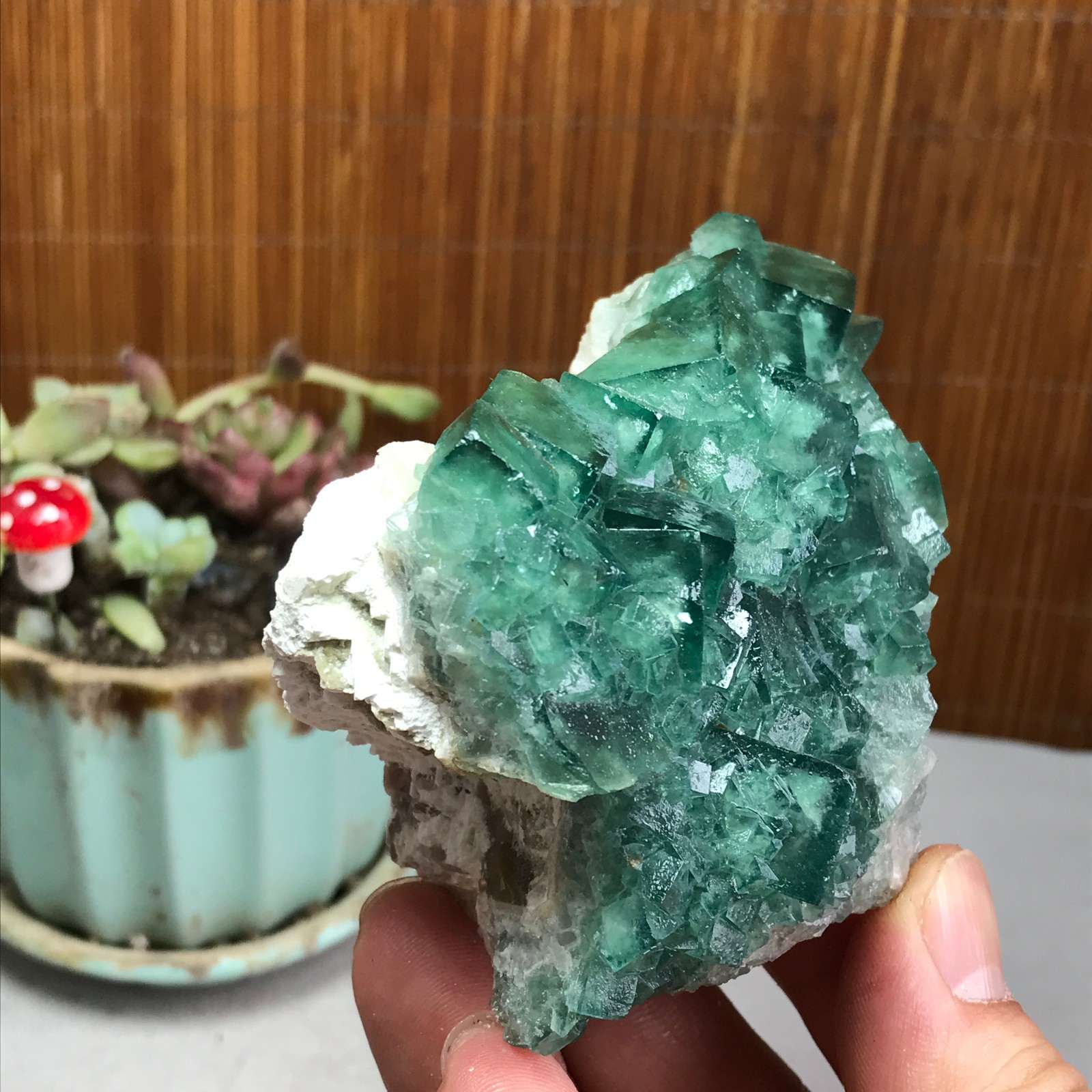 82-60-50mm Rare Natural Green Calcite fluorite Mineral Specimen 316g A3868