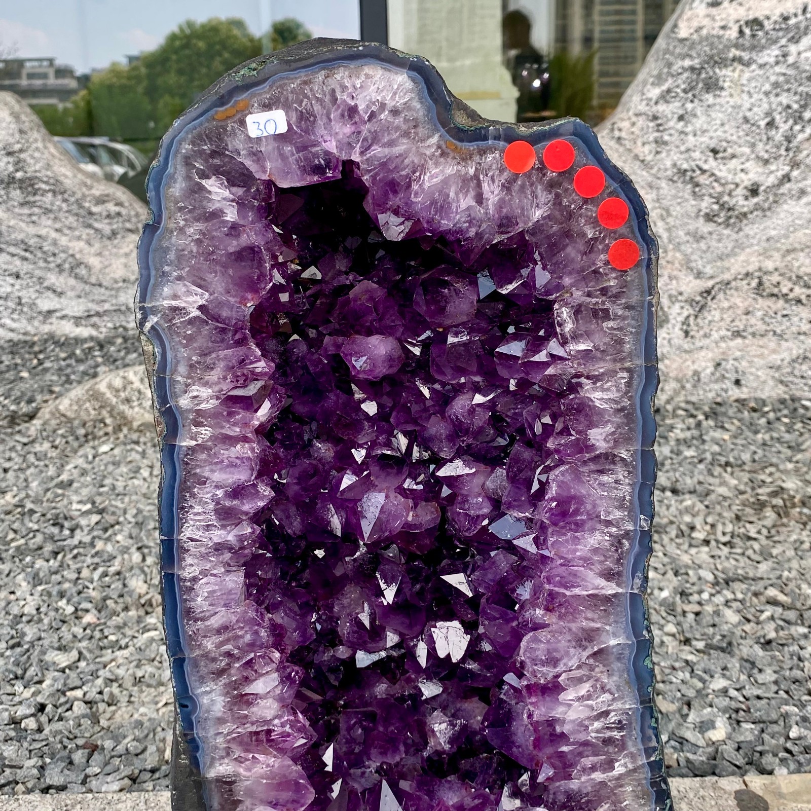 65LB Natural Amethyst Geode Quartz Crystal Cluster Cathedral Energy healing
