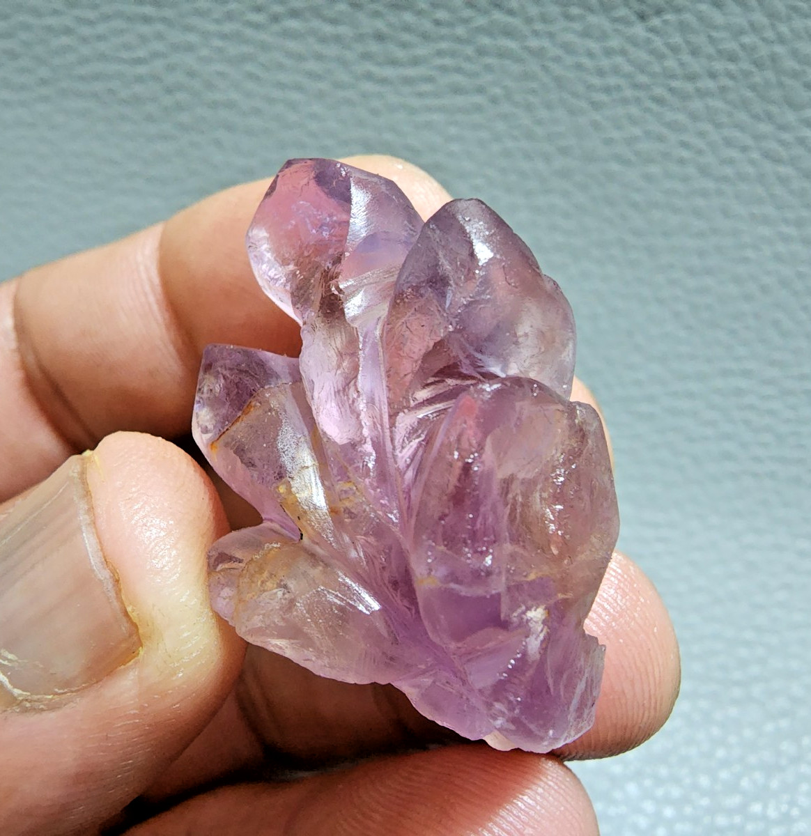 88 Ct Top Purple Ametrine Flower Shape Carving Loose Gemstone Jewelry For Making
