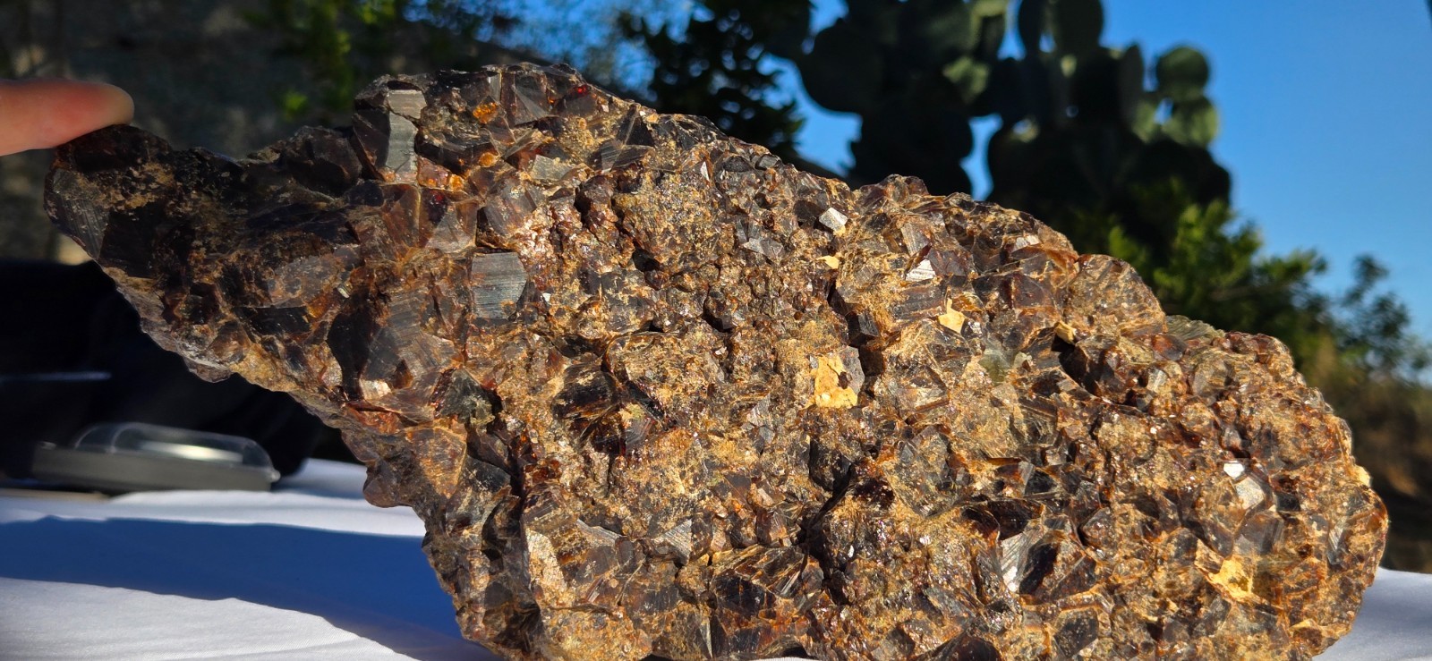 Enormous Andradite Red Orange Garnet Crystal Cluster Display Found in CA 11+ Lbs