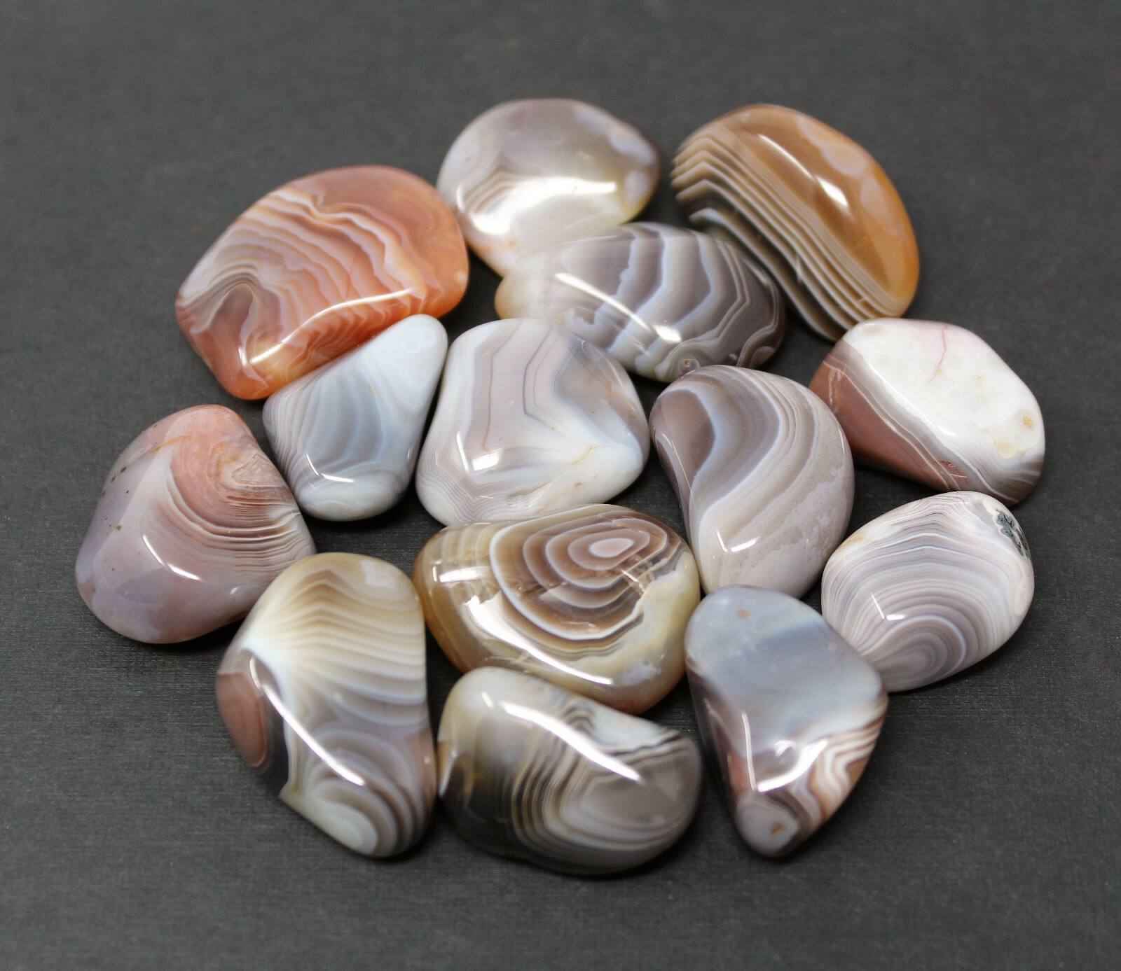 1/4 lb Botswana Grey Agate Tumbled Stone Crystal Healing Gemstone 4 oz