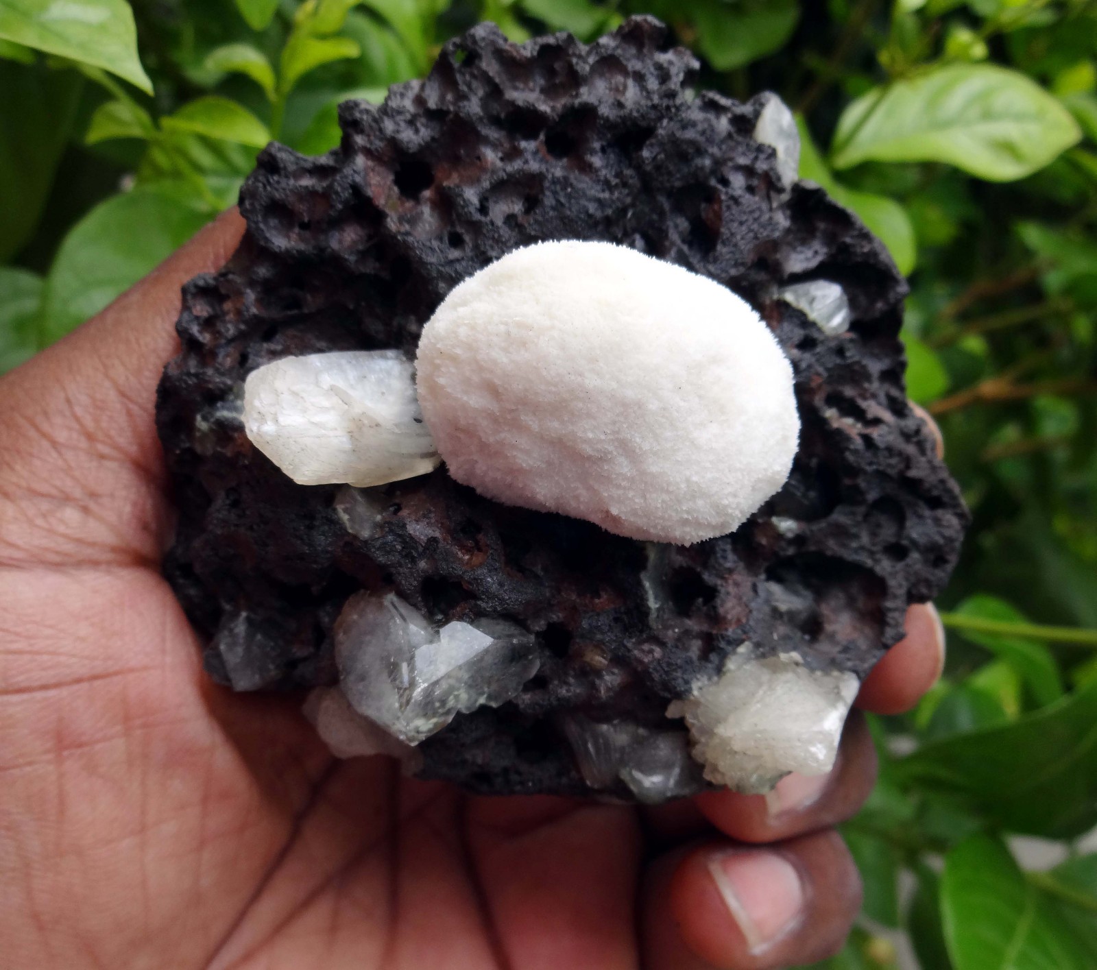 apophyllite w/ stilbite & mordenite ball (Modified Item) minerals specimen a-4