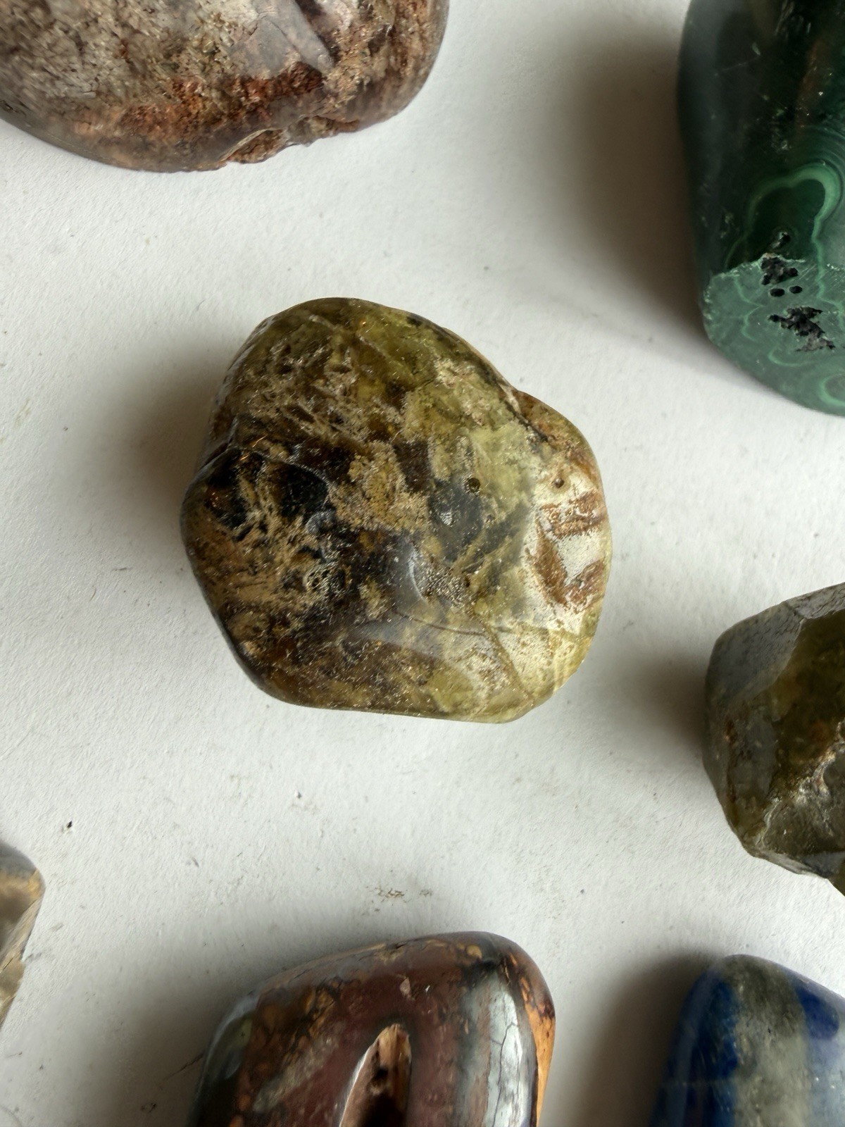 17 Pc Natural Mixed Rockhound Crystal Lot – Polished Palm Stones & Raw Points