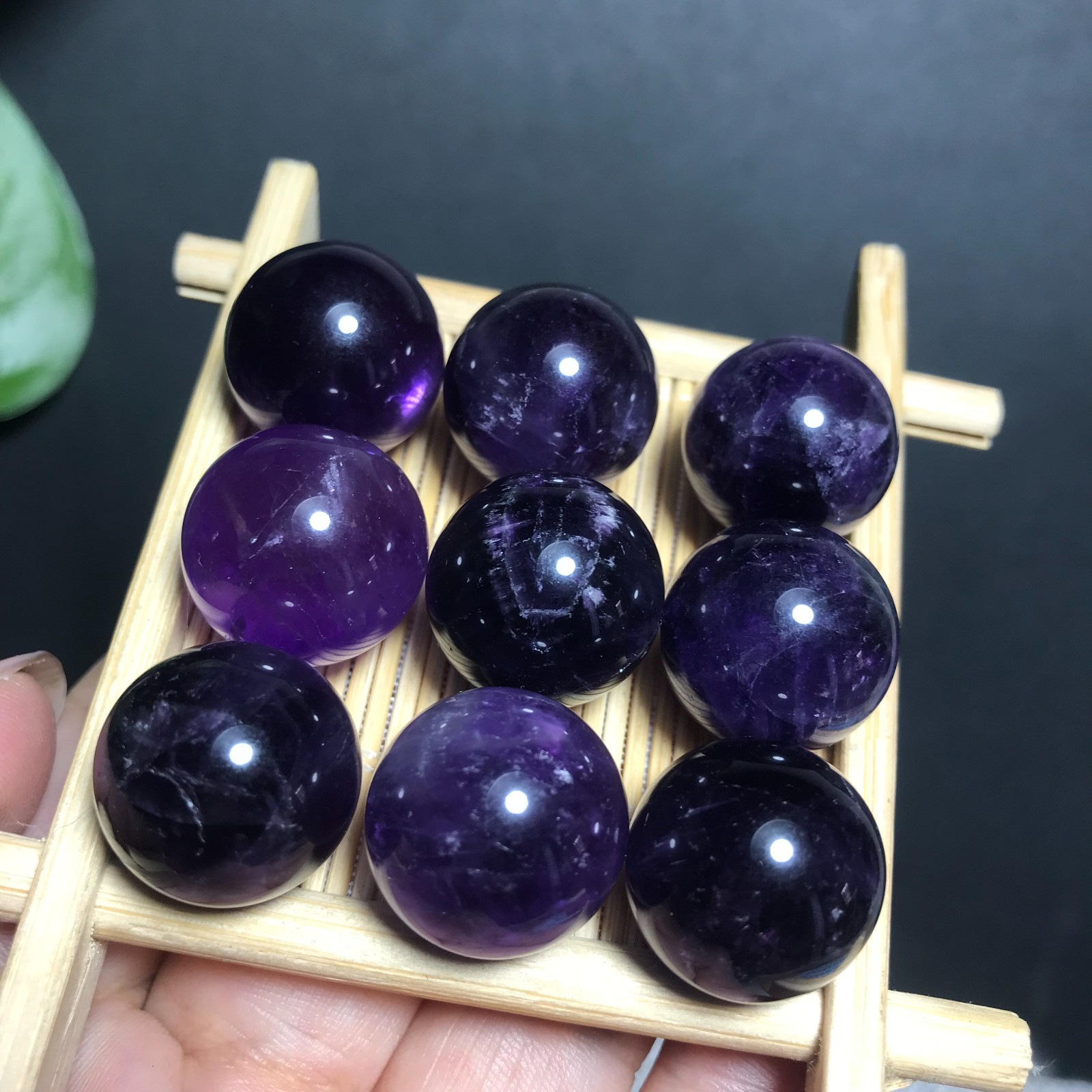100pcs 14mm Natural Dreamy Amethyst Sphere Quartz Crystal Ball