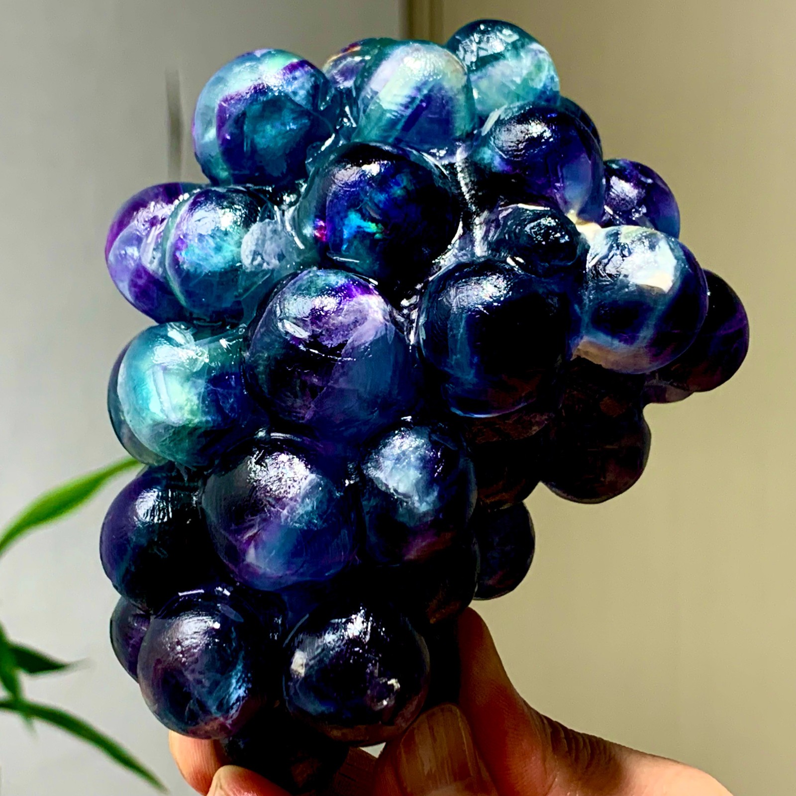 1.92LB Natural deep purple-green grape shape Crystal Madagascar mineral