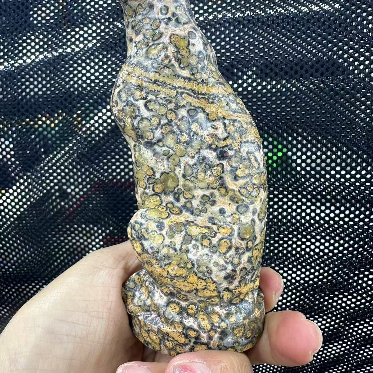 1pc Natural Unknown Quartz Carved Leopard Skull Crystal Reiki Healing Decor