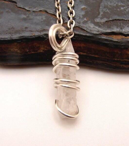 Danburite Pendant, Real Crystals, Lemurian Rough Raw Stone, #402