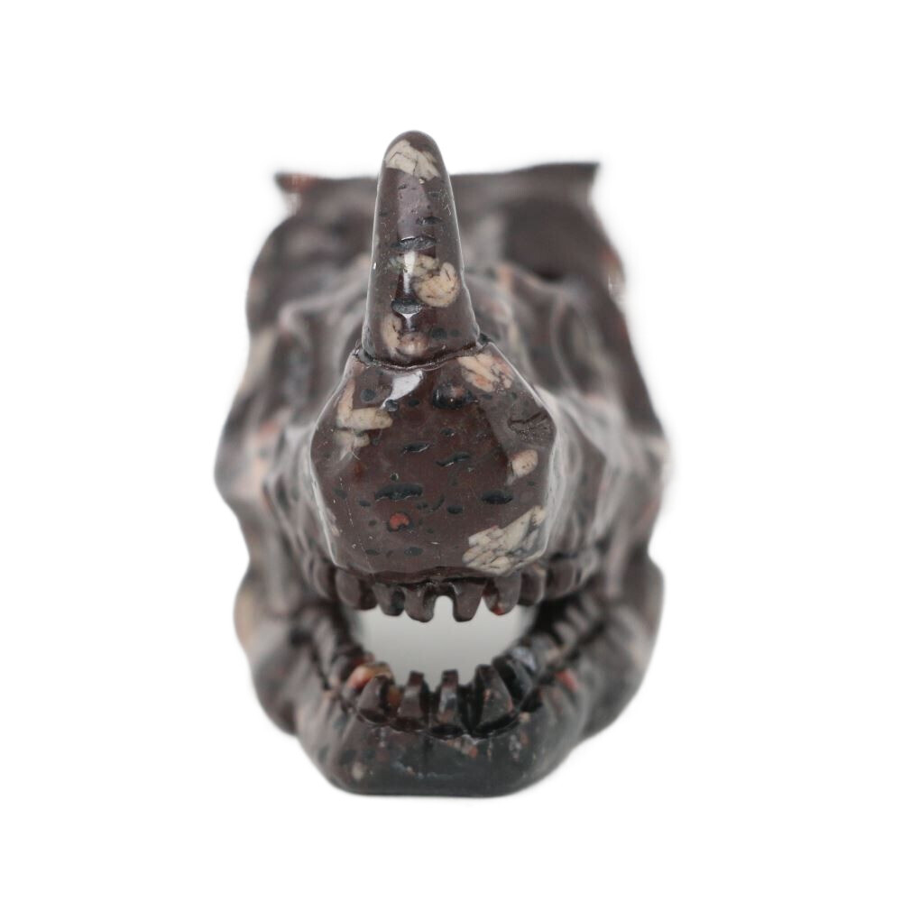 2.4″ PLUM FLOWER STONE Carved Rhinoceros Crystal Skull Realistic Crystal Healing