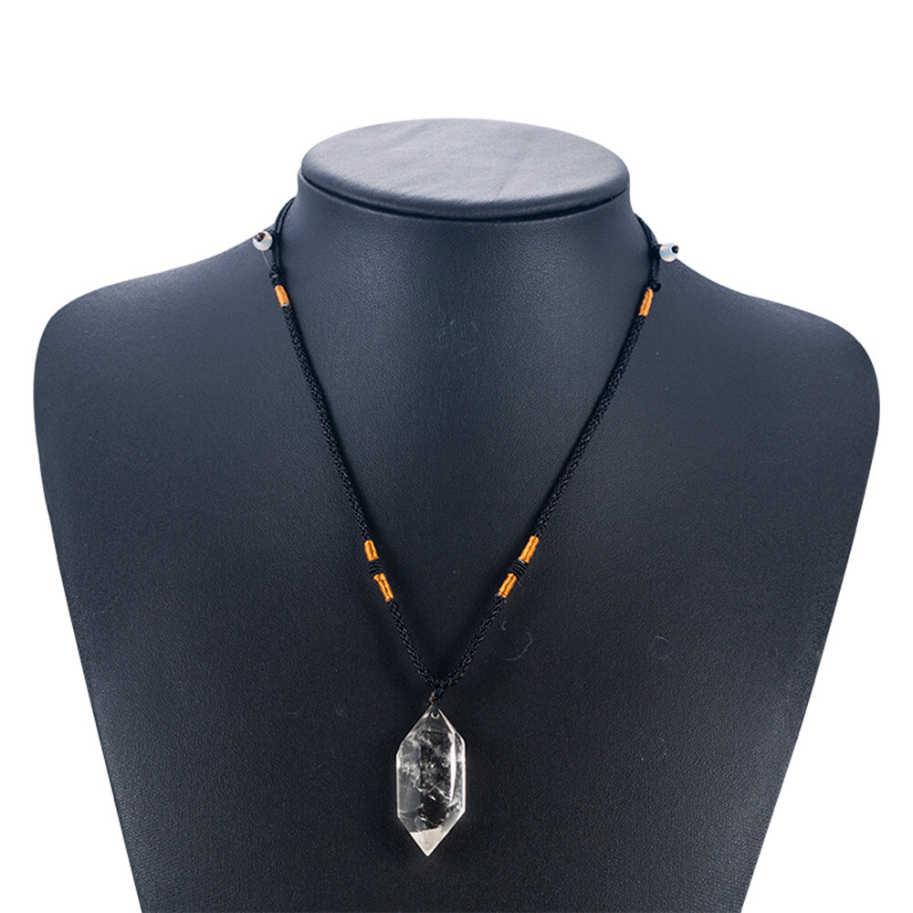 Natural Clear Crystal Quartz Point Healing Pendant Reiki Chakra Necklace Hot NEW