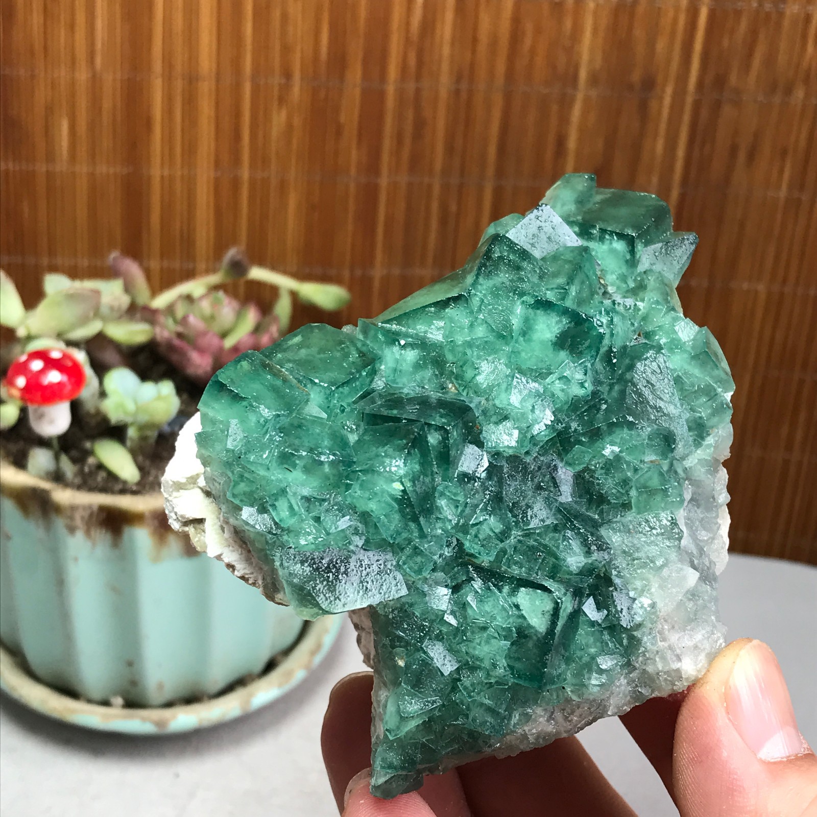 82-60-50mm Rare Natural Green Calcite fluorite Mineral Specimen 316g A3868
