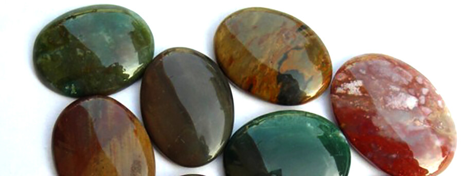 Natural Ocean Jasper Palm Stone Rock Crystal Healing Reiki Polished Worry Stone
