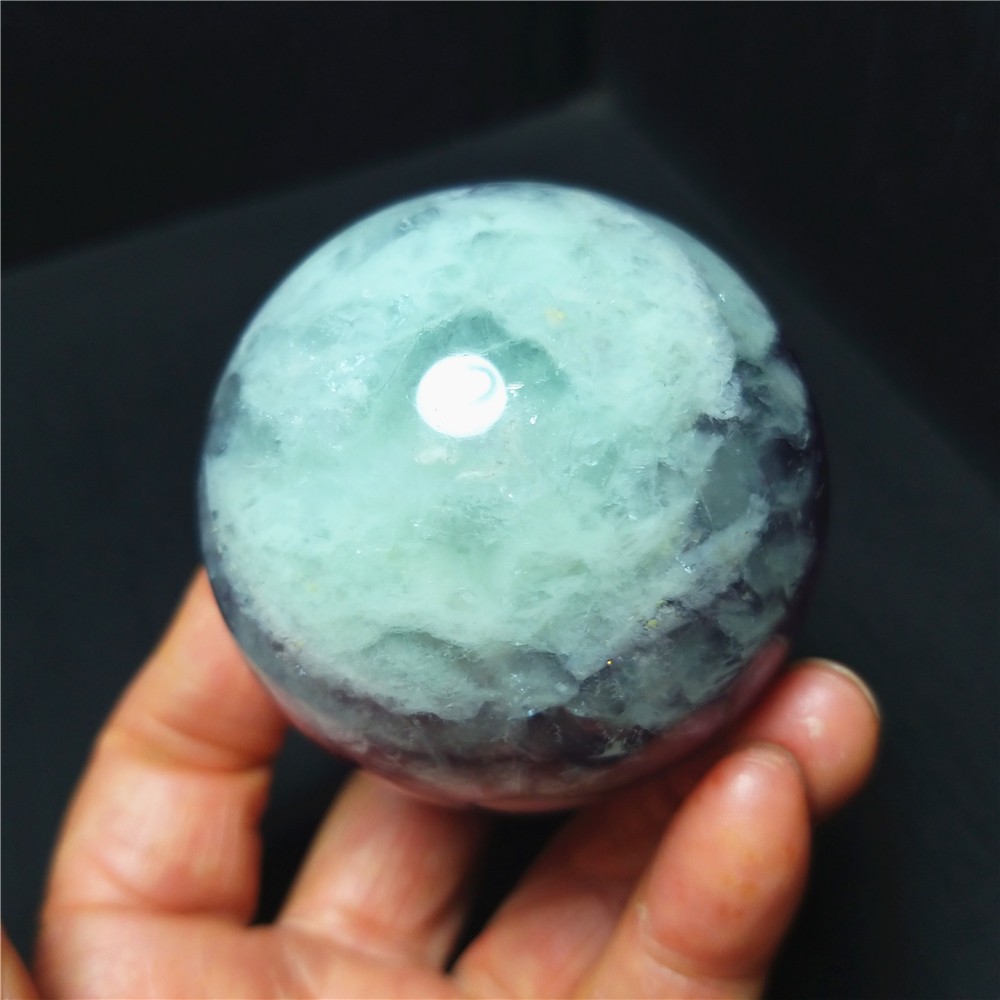 RARE 284g Natural Polishing Purple Silk Fluorite Crystal Ball Healing A4896