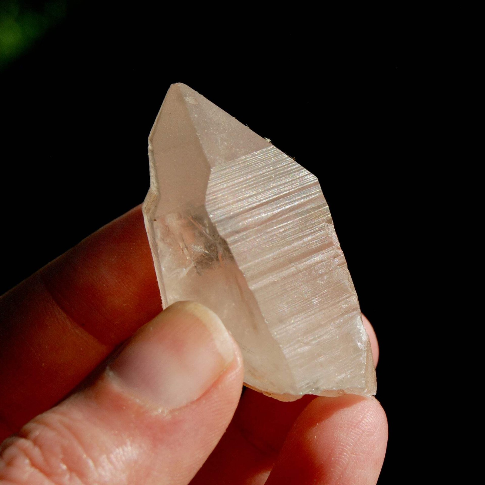 2″ 56g Record Keeper Pink Shadow Lemurian Seed Quartz Crystal, Brazil