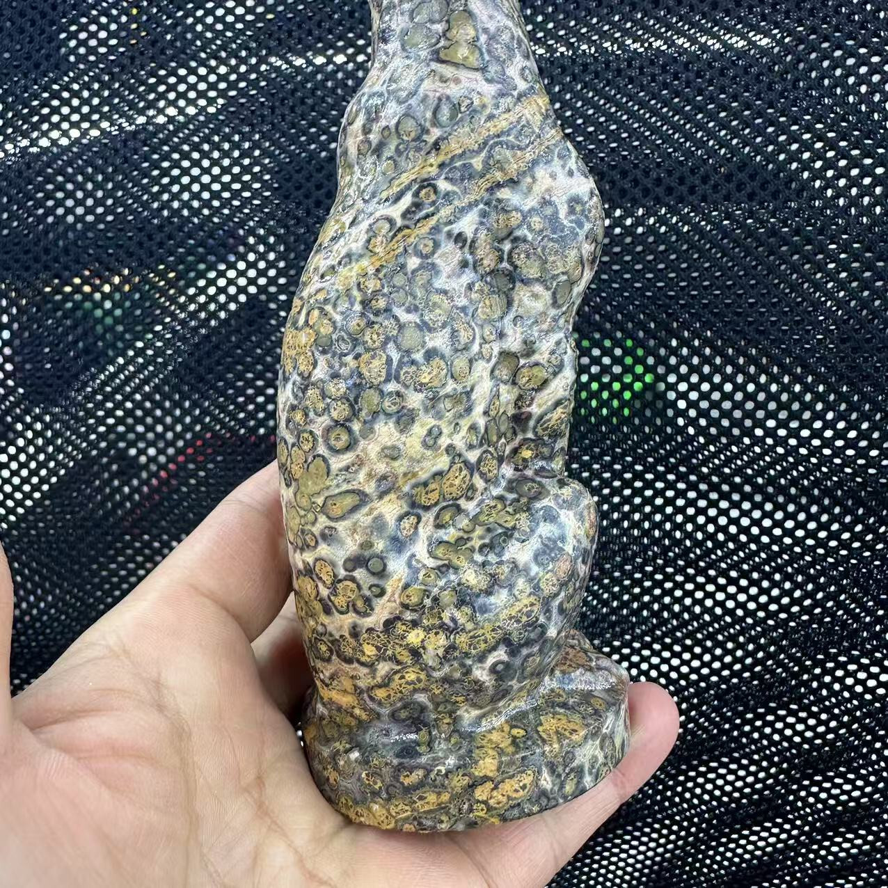 1pc Natural Unknown Quartz Carved Leopard Skull Crystal Reiki Healing Decor