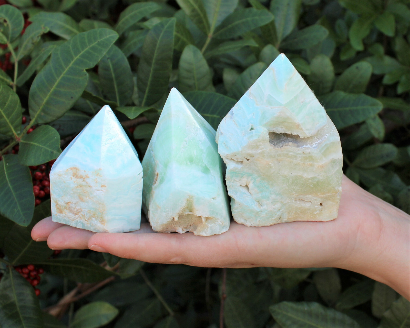 Caribbean Calcite Top Polished Points – AAA Grade Stunning Caribbean Calcite