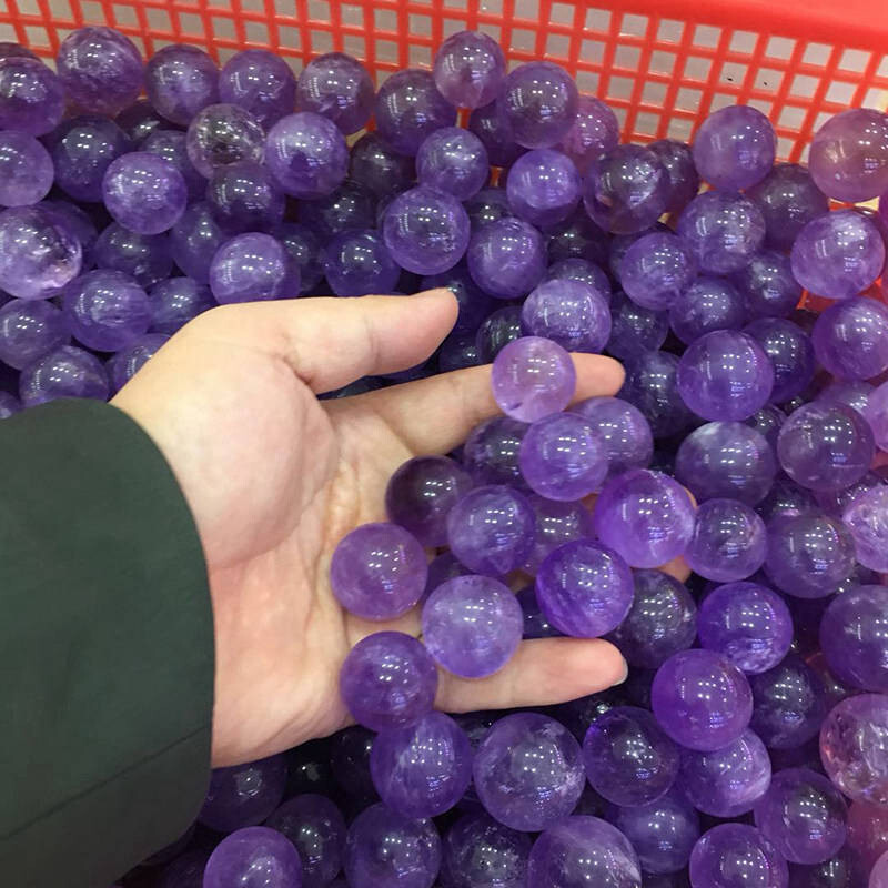 2.2LB Natural Amethyst Quartz Sphere Crystal Ball Reiki Healing 20mm