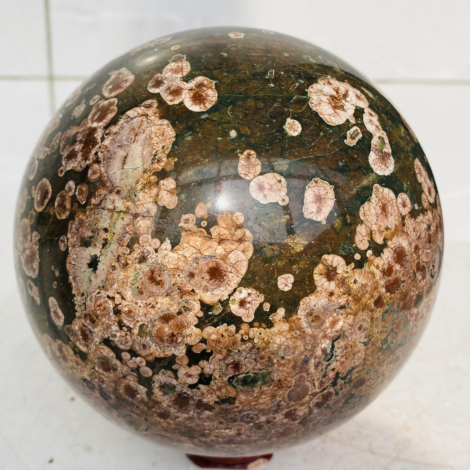 Natural Money agate Crystal Sphere Polishing ball Healing 2480g