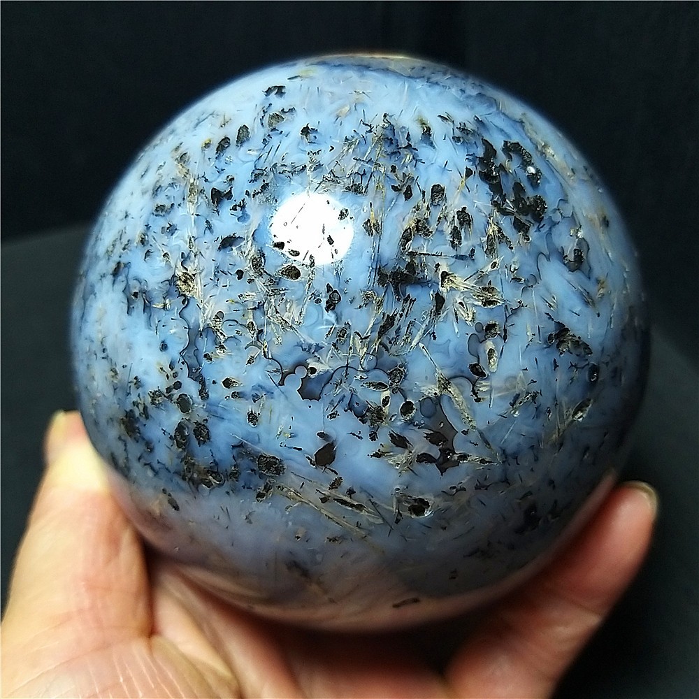 1190G Natural Beautiful Golden Hair Rutilated Agate Stone Sphere Healing C823