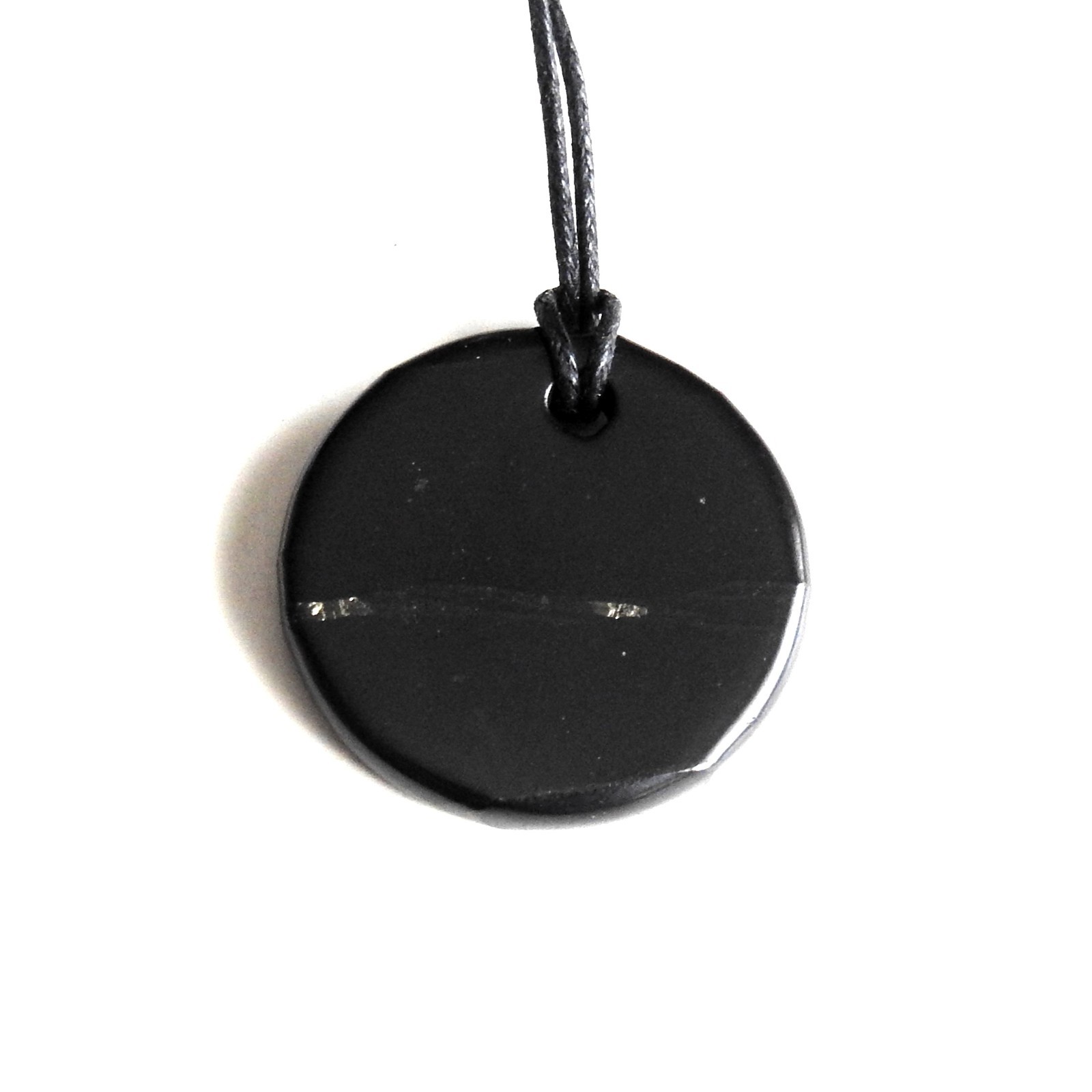 Shungite Pendant Circle 3.5cm Necklace – EMF Protection & Healing – Discounted