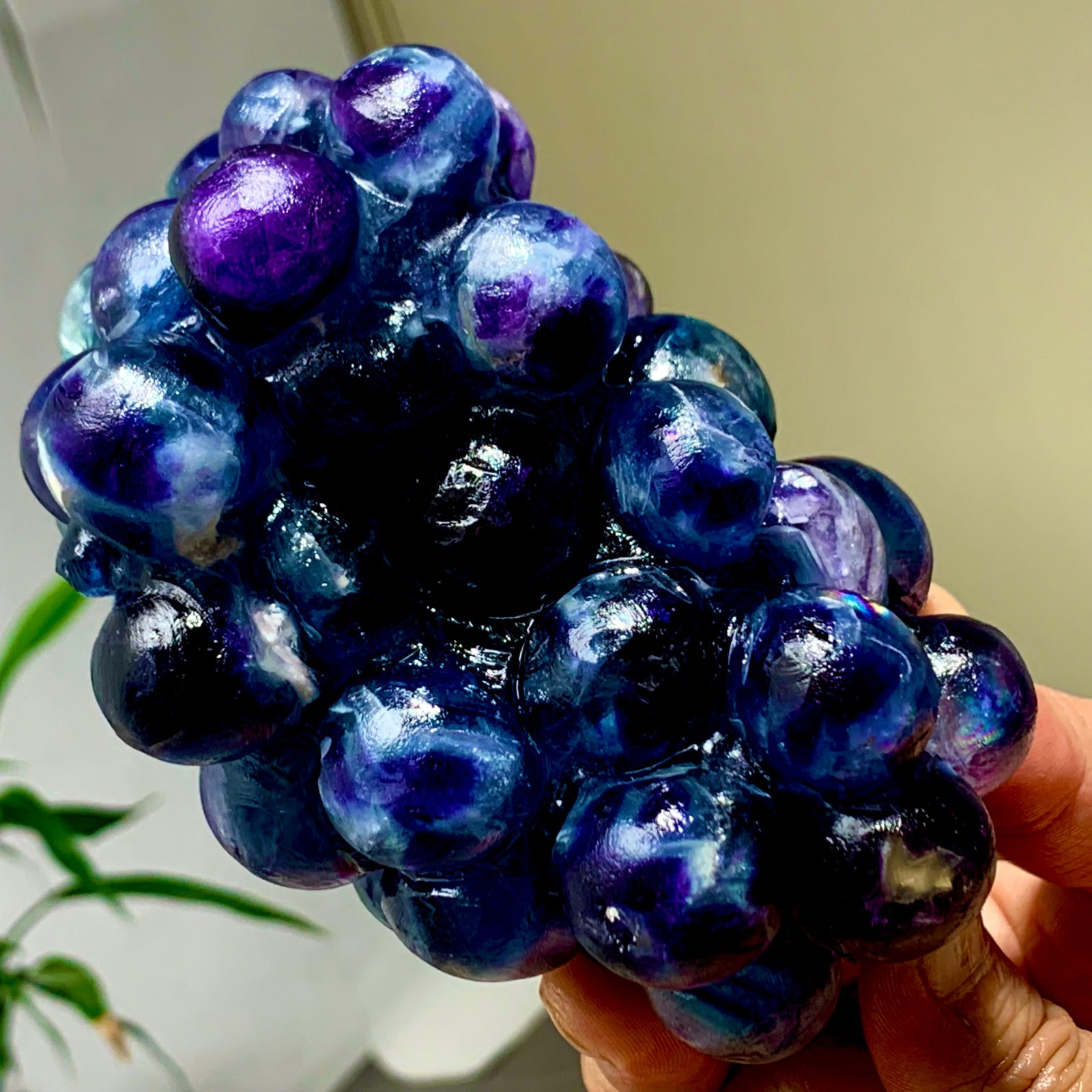 1.92LB Natural deep purple-green grape shape Crystal Madagascar mineral