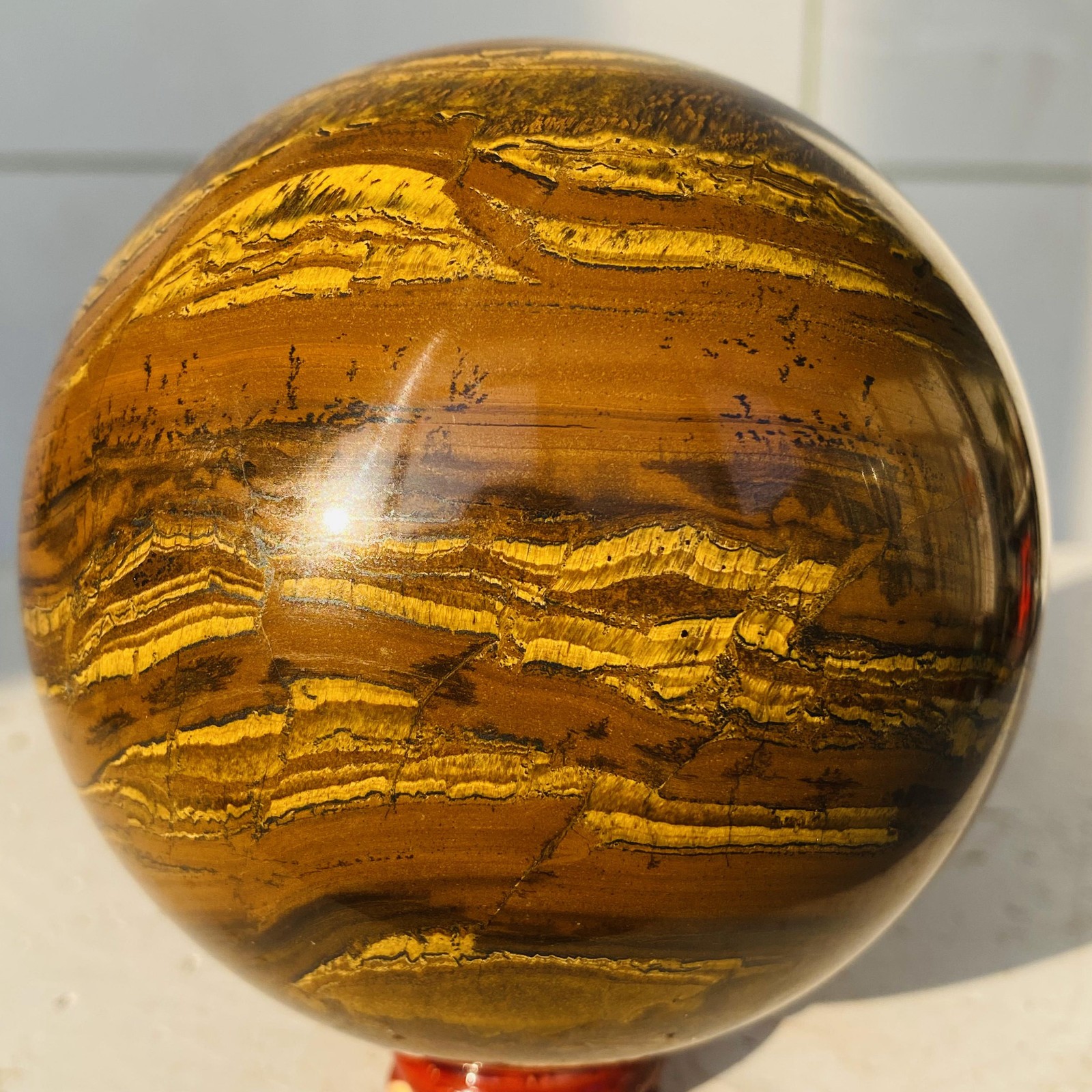 Natural tiger’s eye ball quartz crystals sphere gem reiki healing 1380g